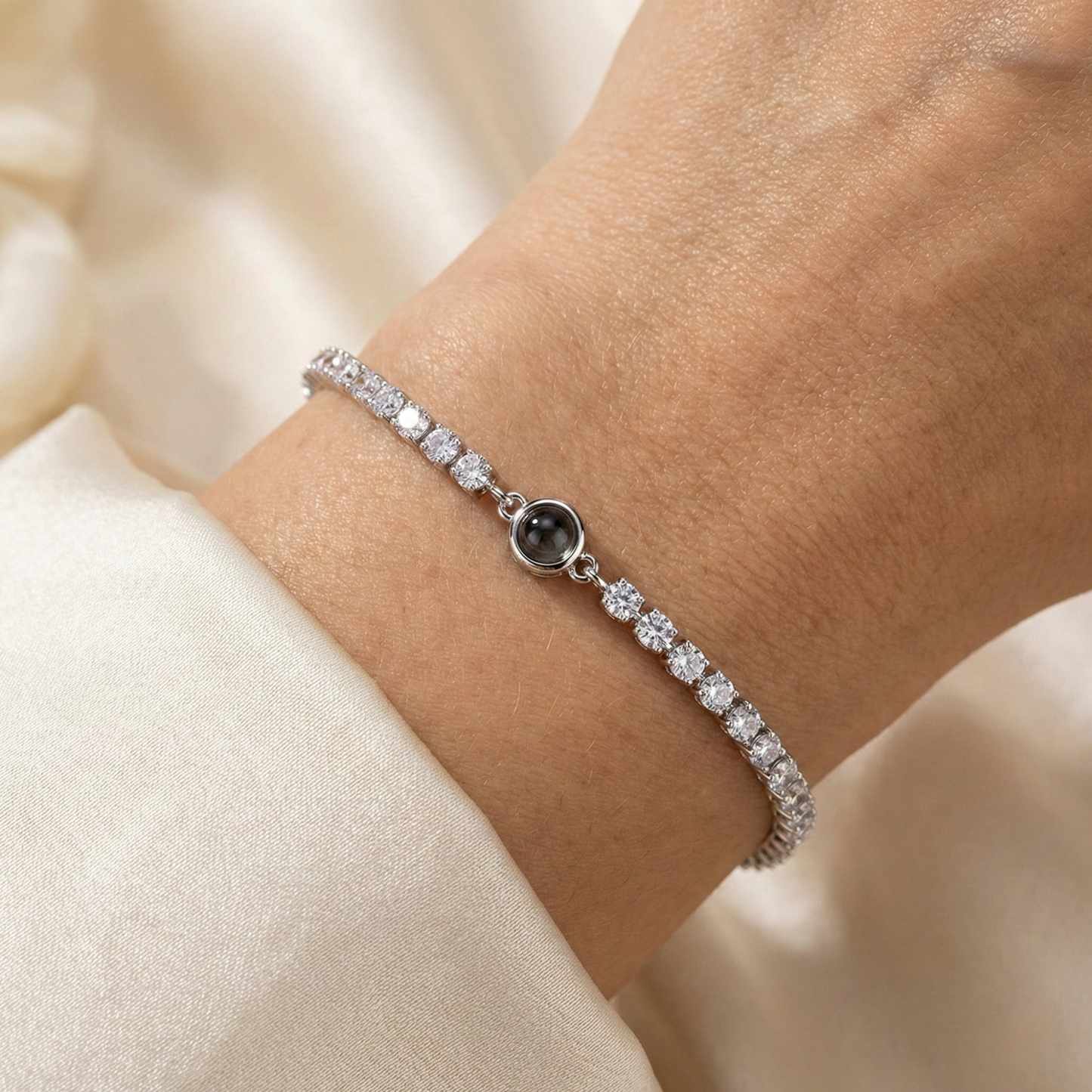 Bracelet photo personnalisé avec ta photo - Tennis Zirconia