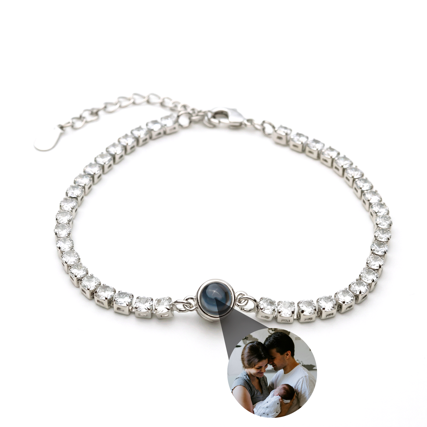 Bracelet photo personnalisé avec ta photo - Tennis Zirconia