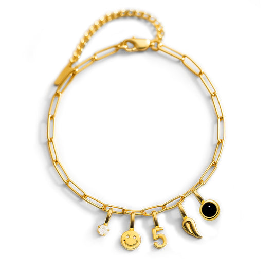 Bracelet Paperclip Charm - personnalisé