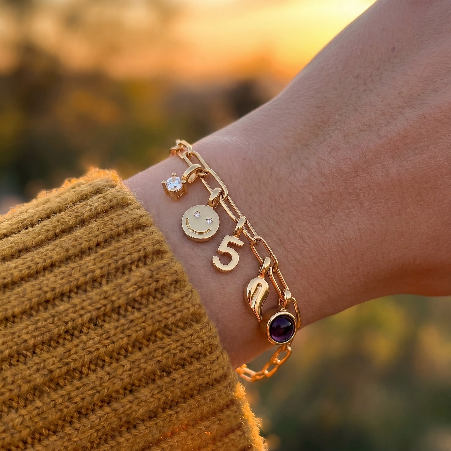 Bracelet Personnalisé avec Charms - Paperclip