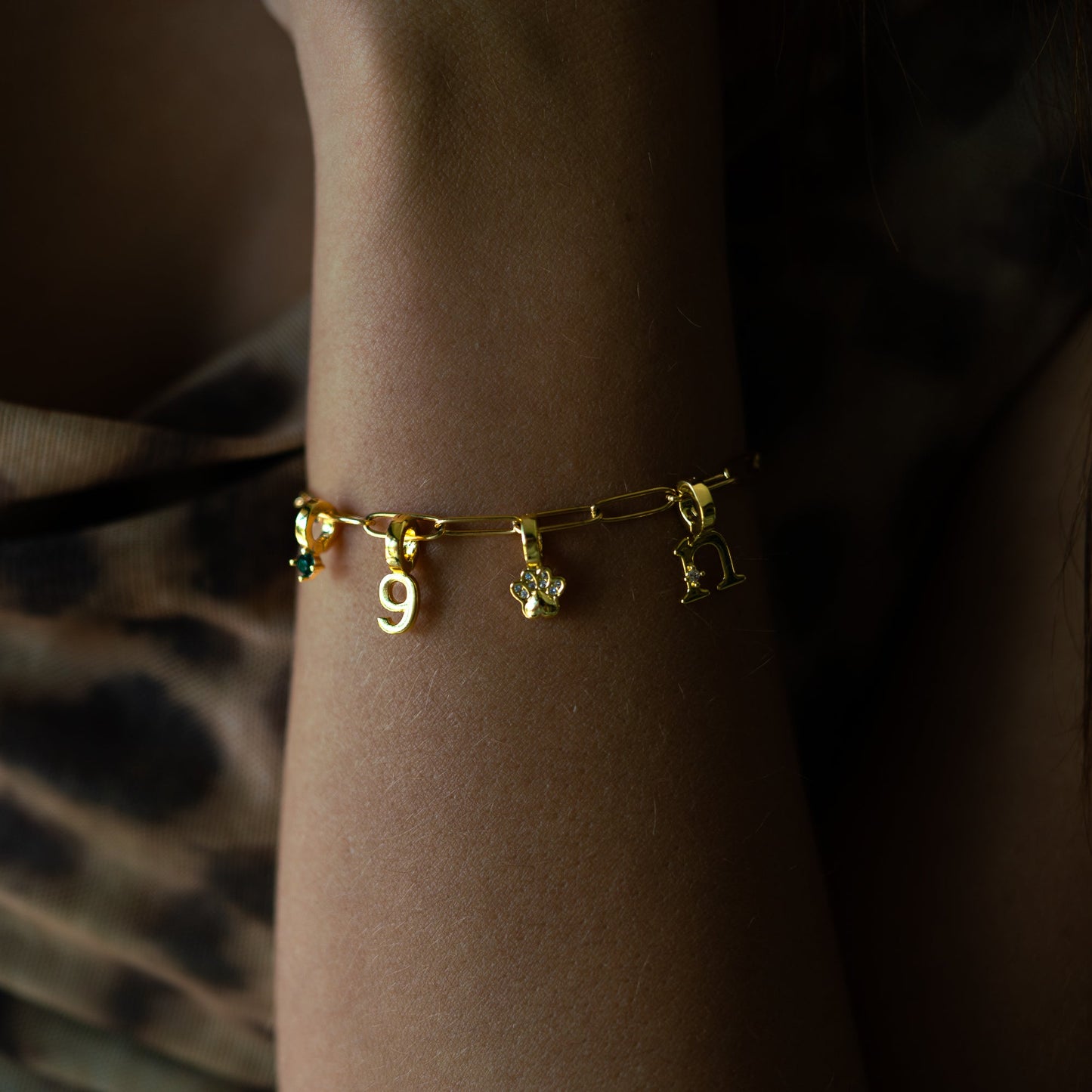 Bracelet Paperclip Charm - personnalisé