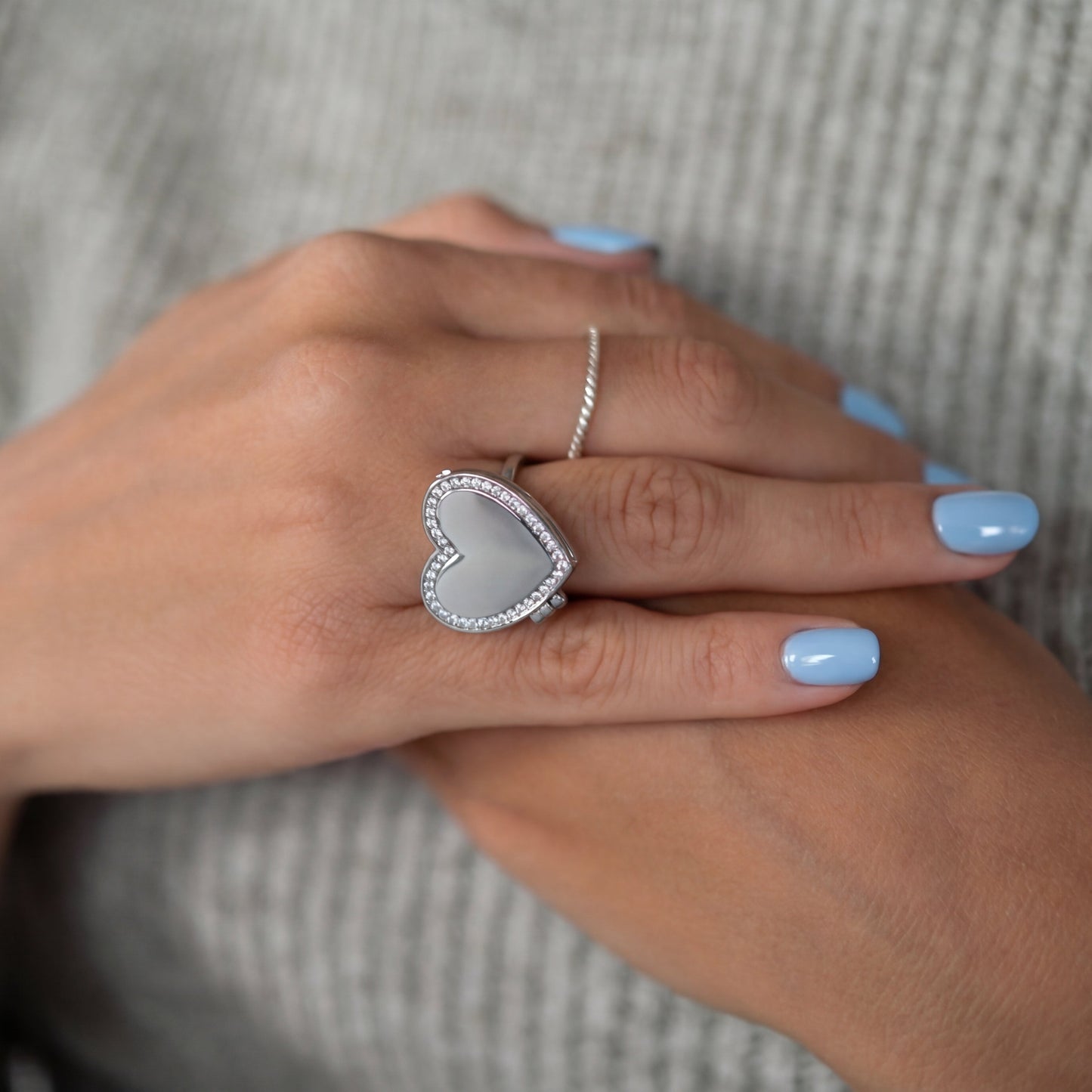 Bague médaillon avec photo - Cœur