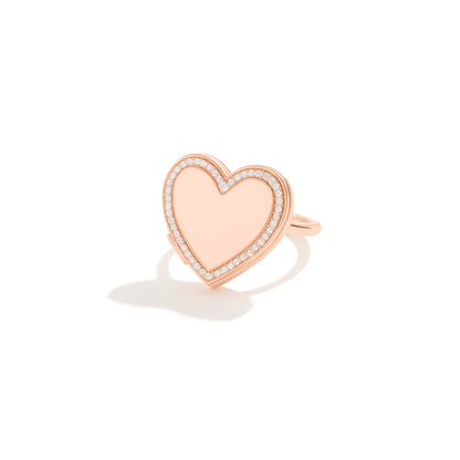 Bague médaillon avec photo - Cœur