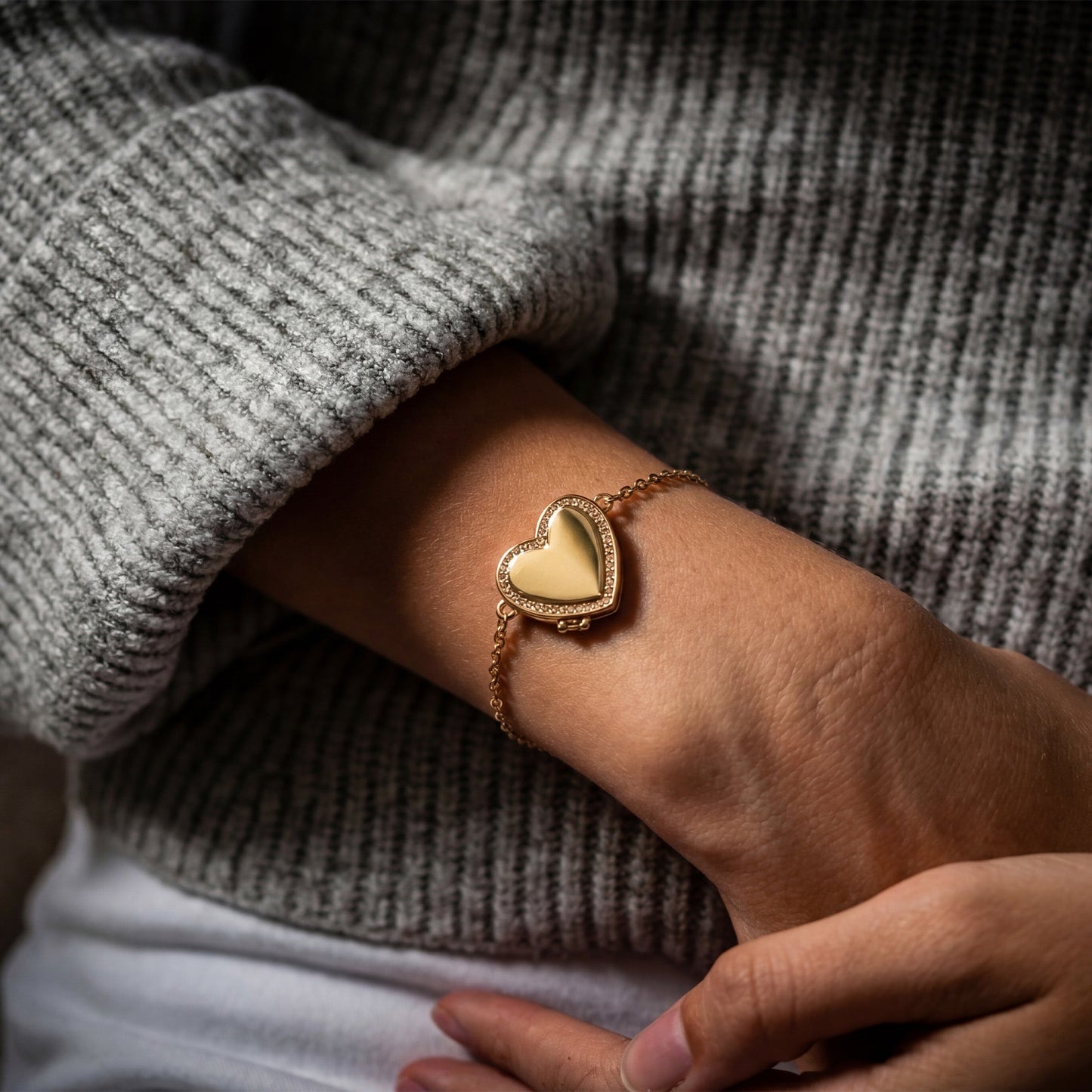 Bracelet médaillon avec photo - Cœur