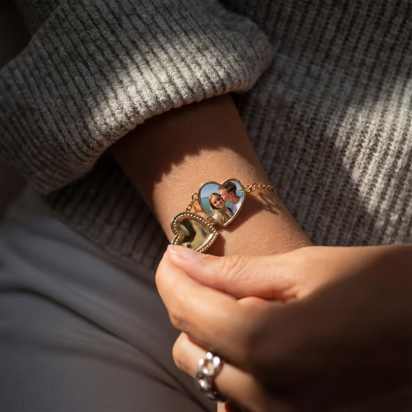 Bracelet médaillon avec photo - Cœur