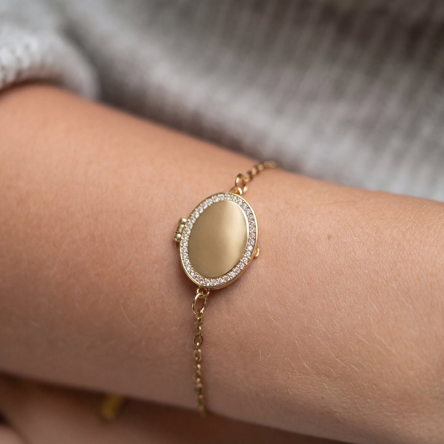 Bracelet médaillon avec photo - Ovale