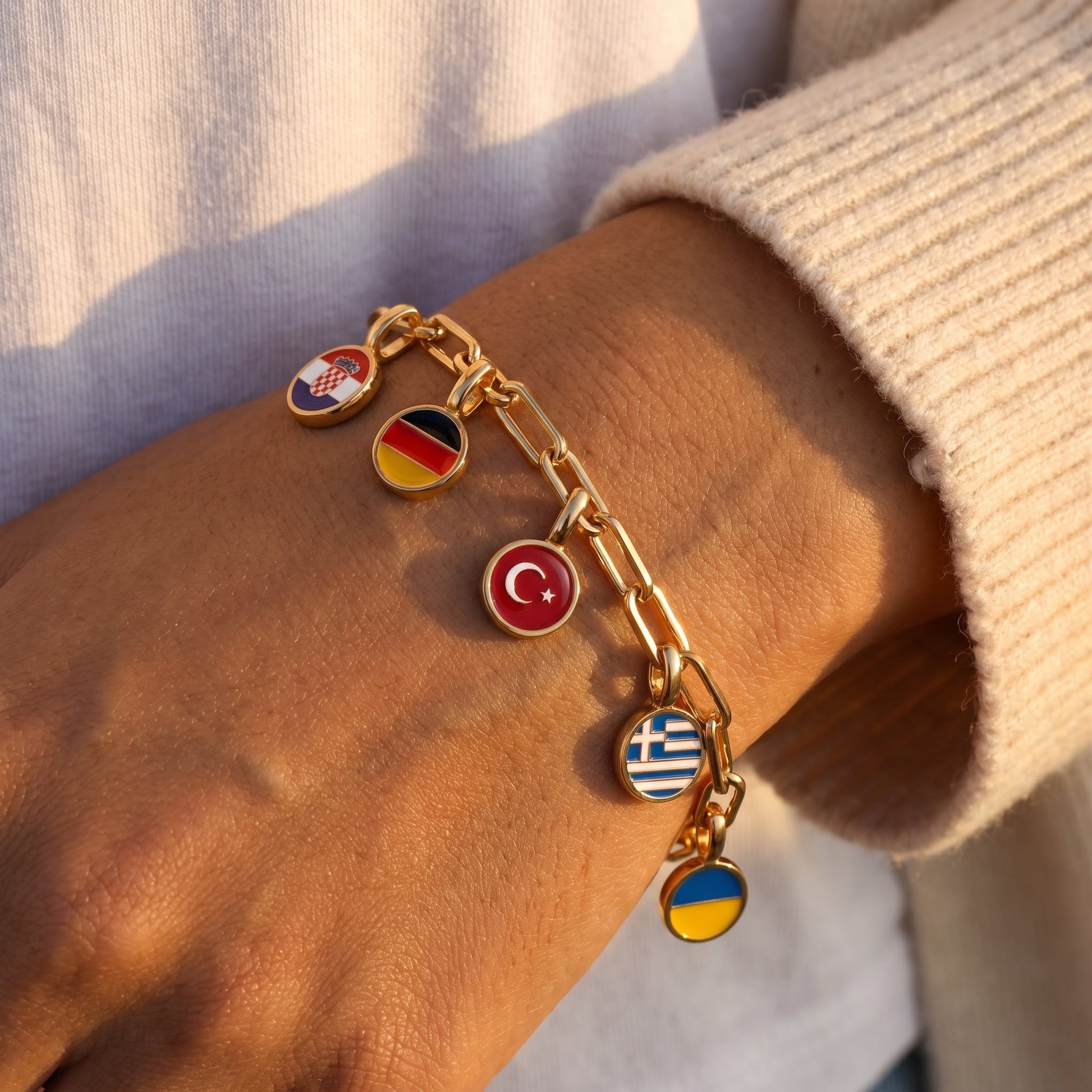 Bracelet à Charms Pays – Or