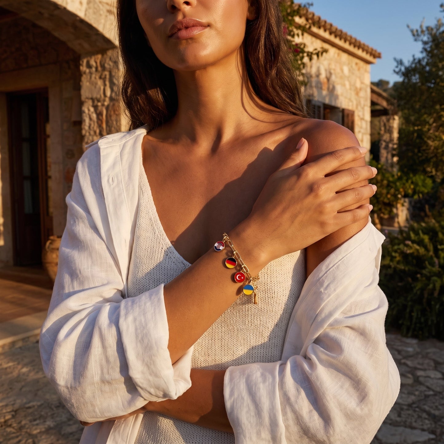 Bracelet à Charms Pays – Or