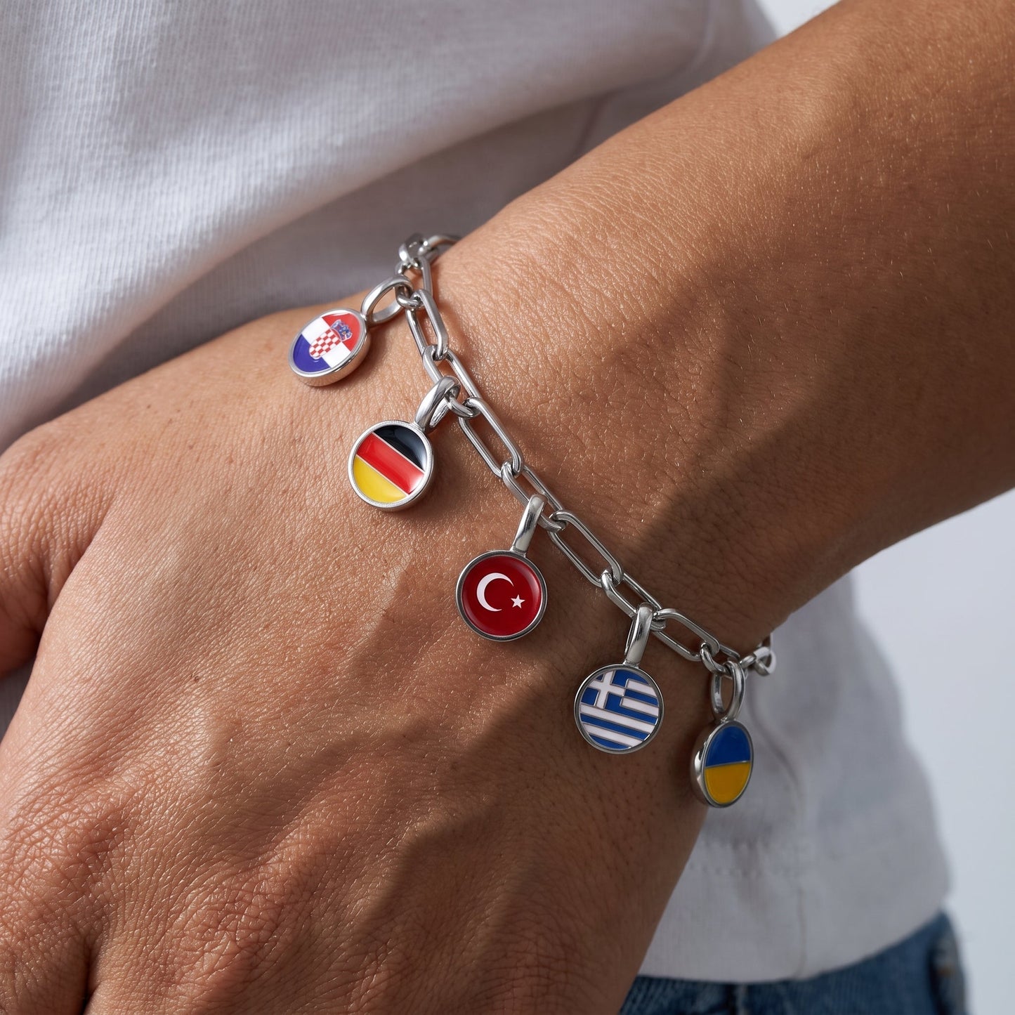 Bracelet à Charms Pays – Argent