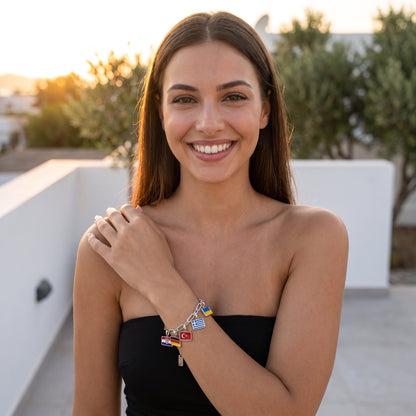 Bracelet à Charms Pays – Argent