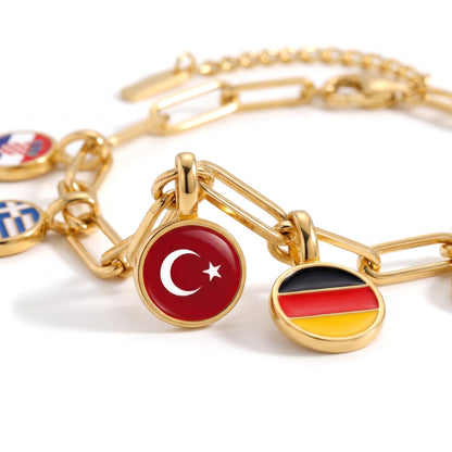 Bracelet à Charms Pays – Or