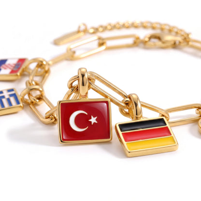Bracelet à Charms Pays – Or