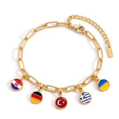Bracelet à Charms Pays – Or