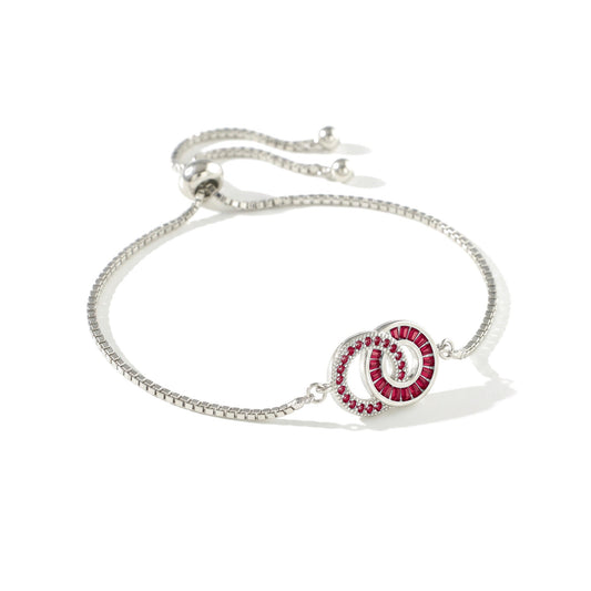 Bracelet mère-fille en argent – Maman : Janvier (Grenat), Fille : Janvier (Grenat)