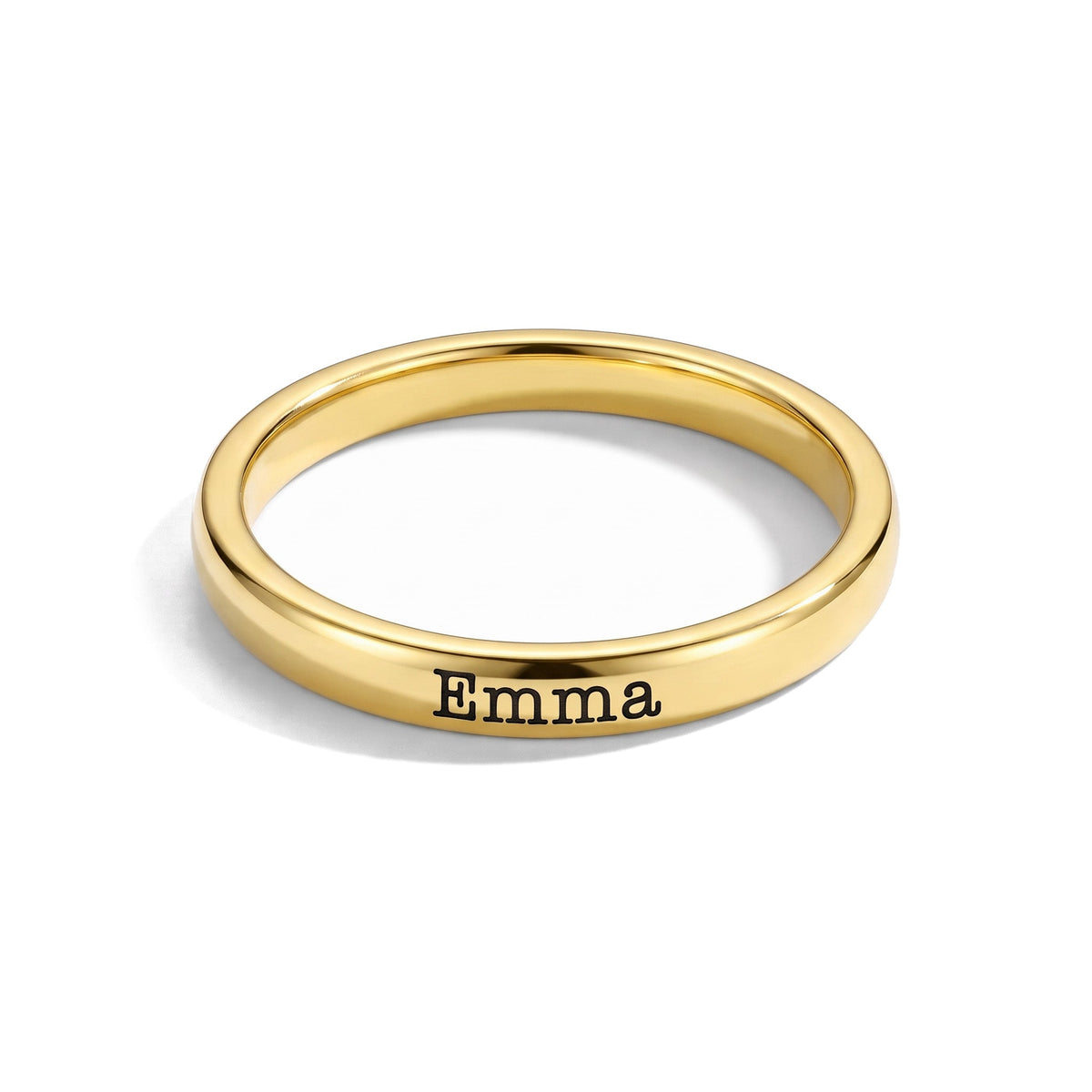 Bague fine empilable avec prénom – or – 1 bague