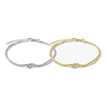 Bracelet Forever Knot – or & argent – photo produit