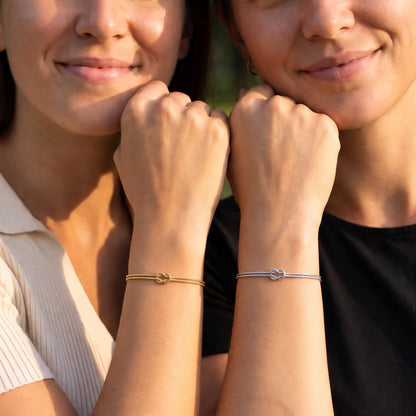 Bracelet Forever Knot – or & argent – meilleures amies