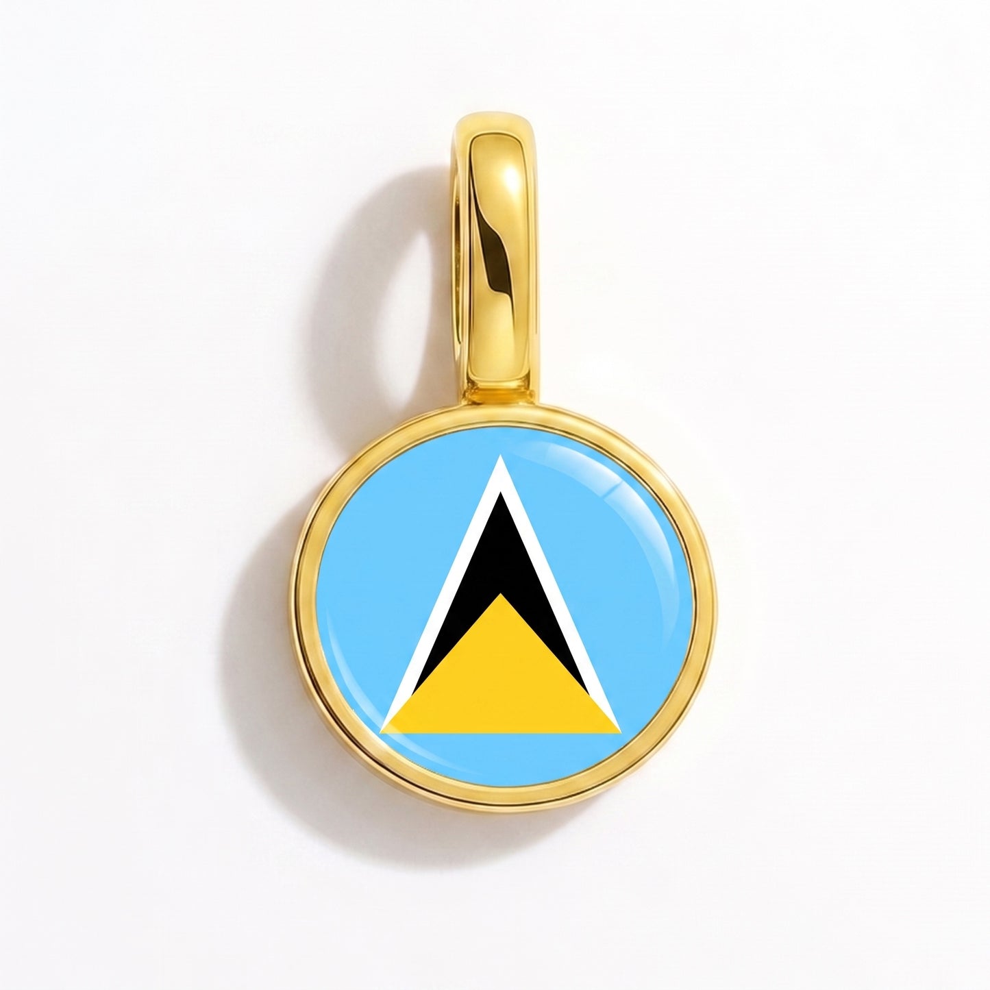 Charm drapeau Sainte-Lucie – rond or
