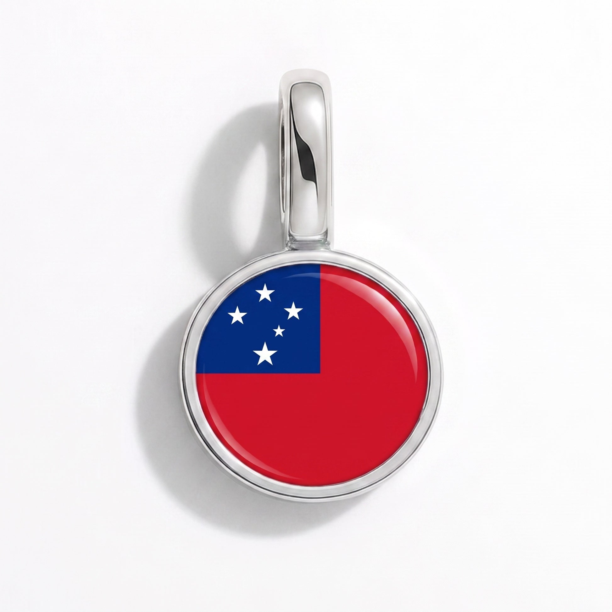 Charm drapeau Samoa – rond argent