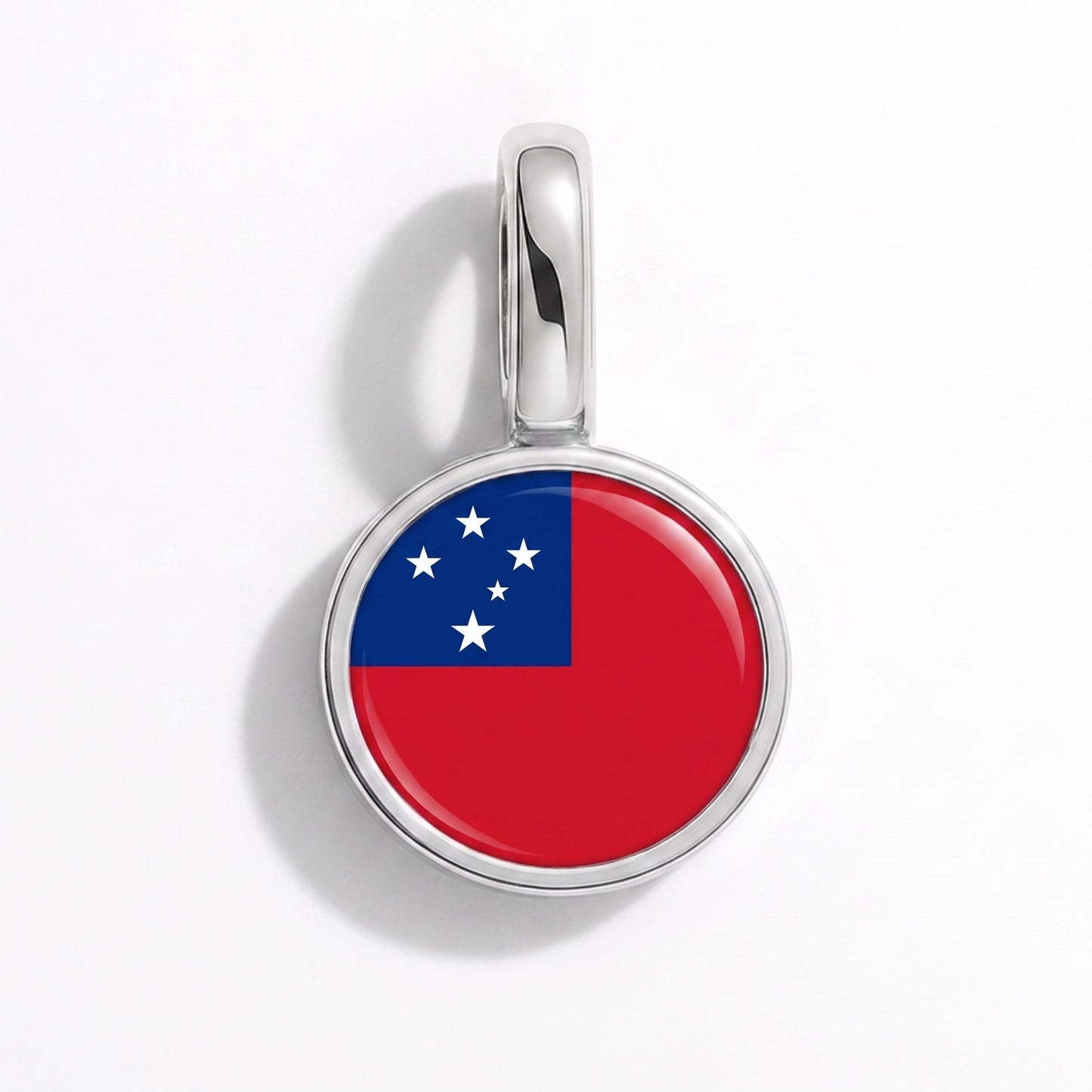 Charm drapeau Samoa – rectangulaire argent