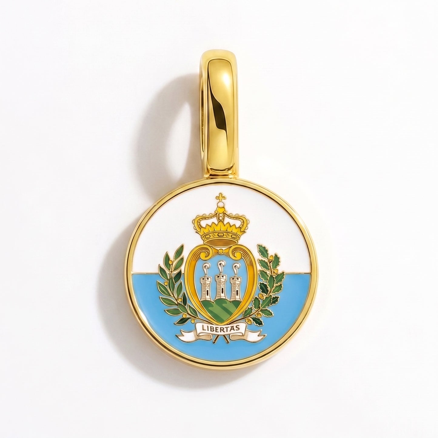 Charm drapeau Saint-Marin – rond or