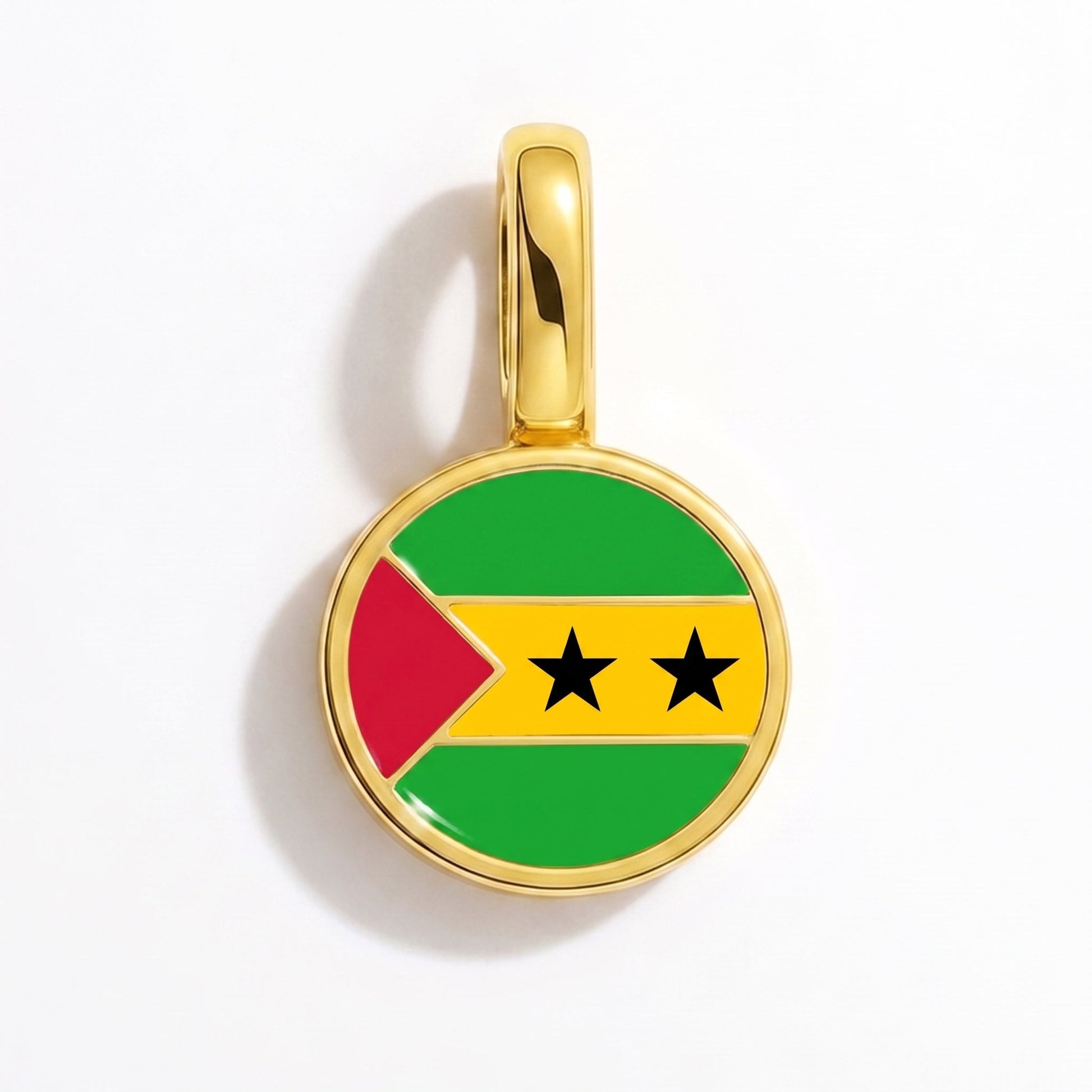 Charm drapeau Sao Tomé-et-Principe – rectangulaire or
