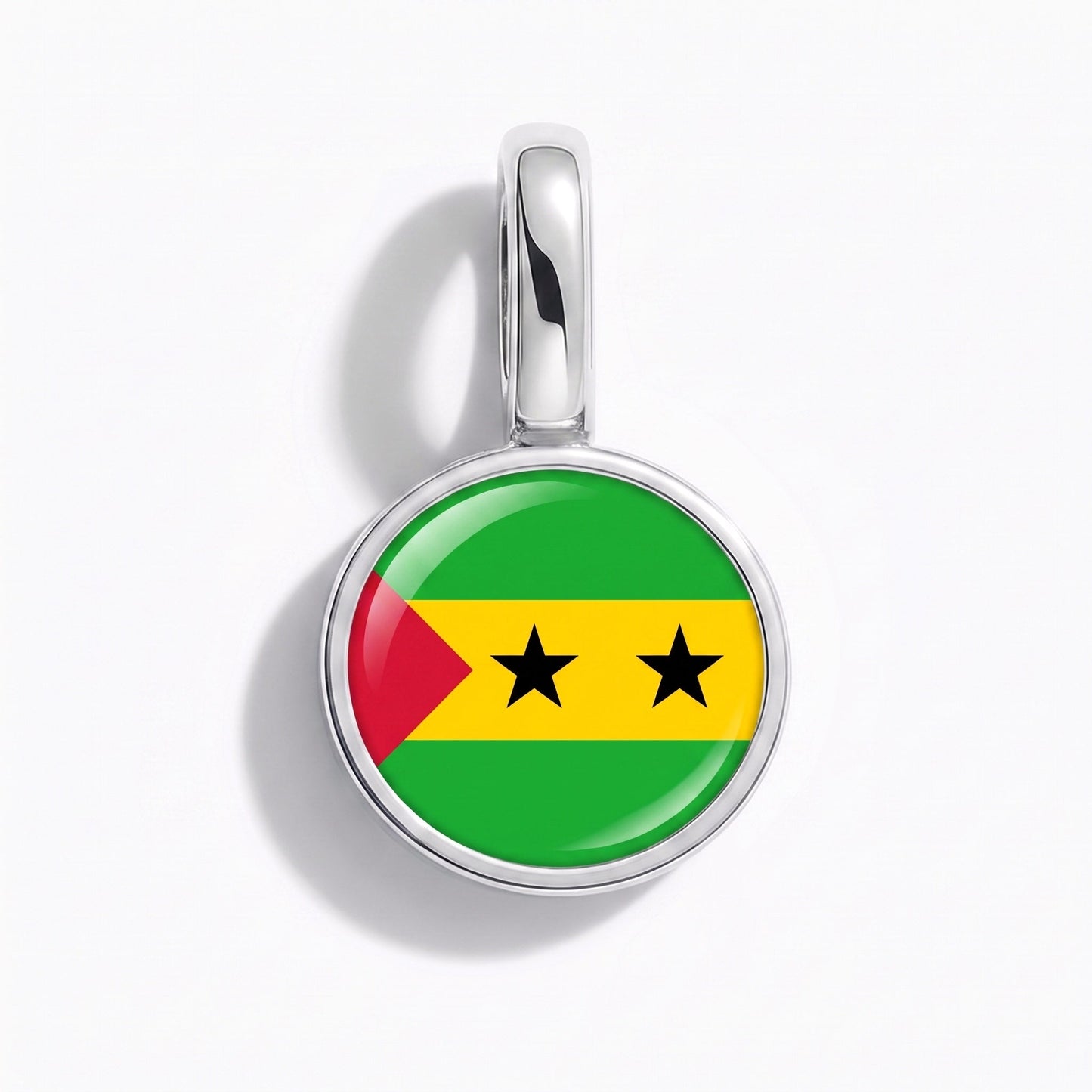 Charm drapeau Sao Tomé-et-Principe – rectangulaire argent