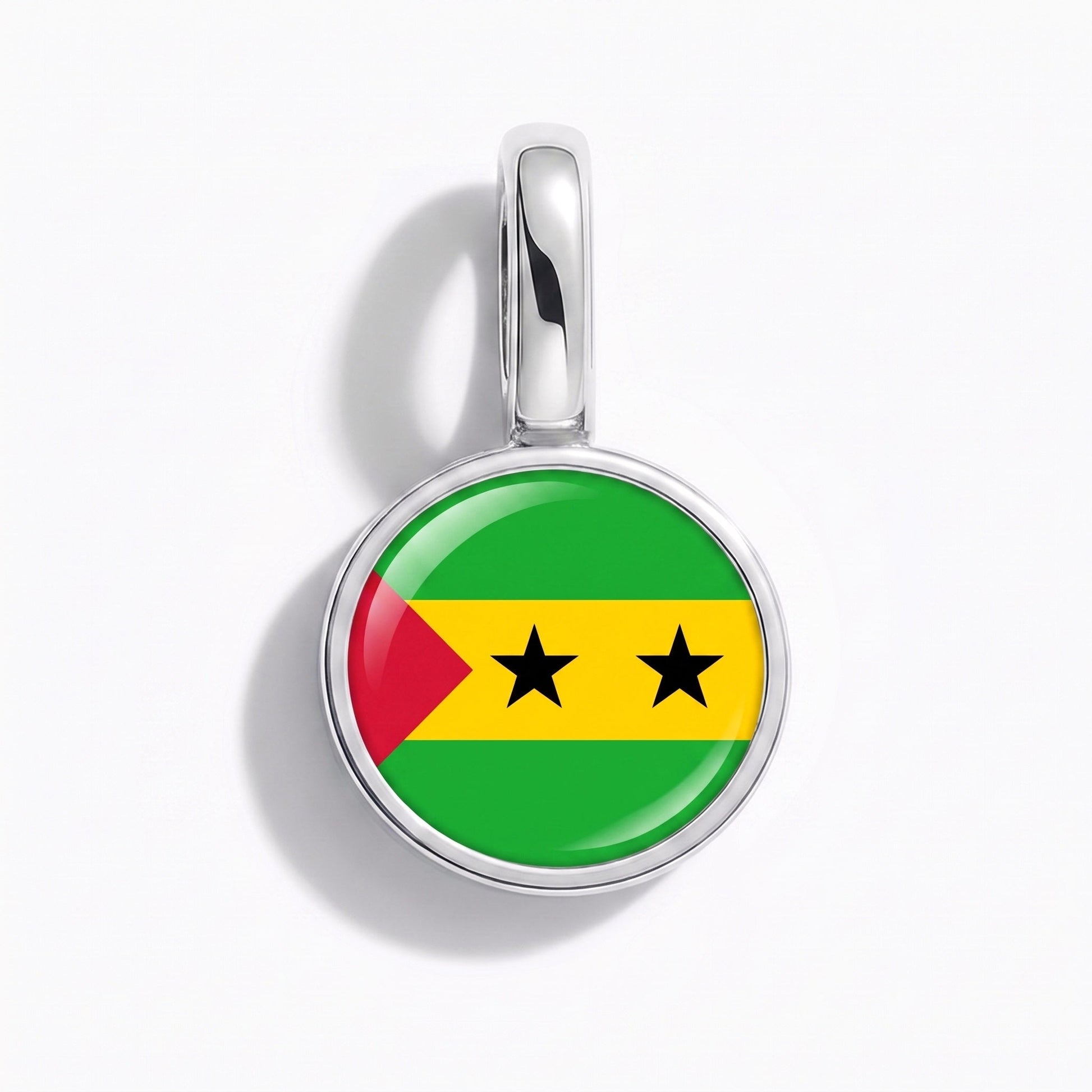 Charm drapeau Sao Tomé-et-Principe – rectangulaire argent