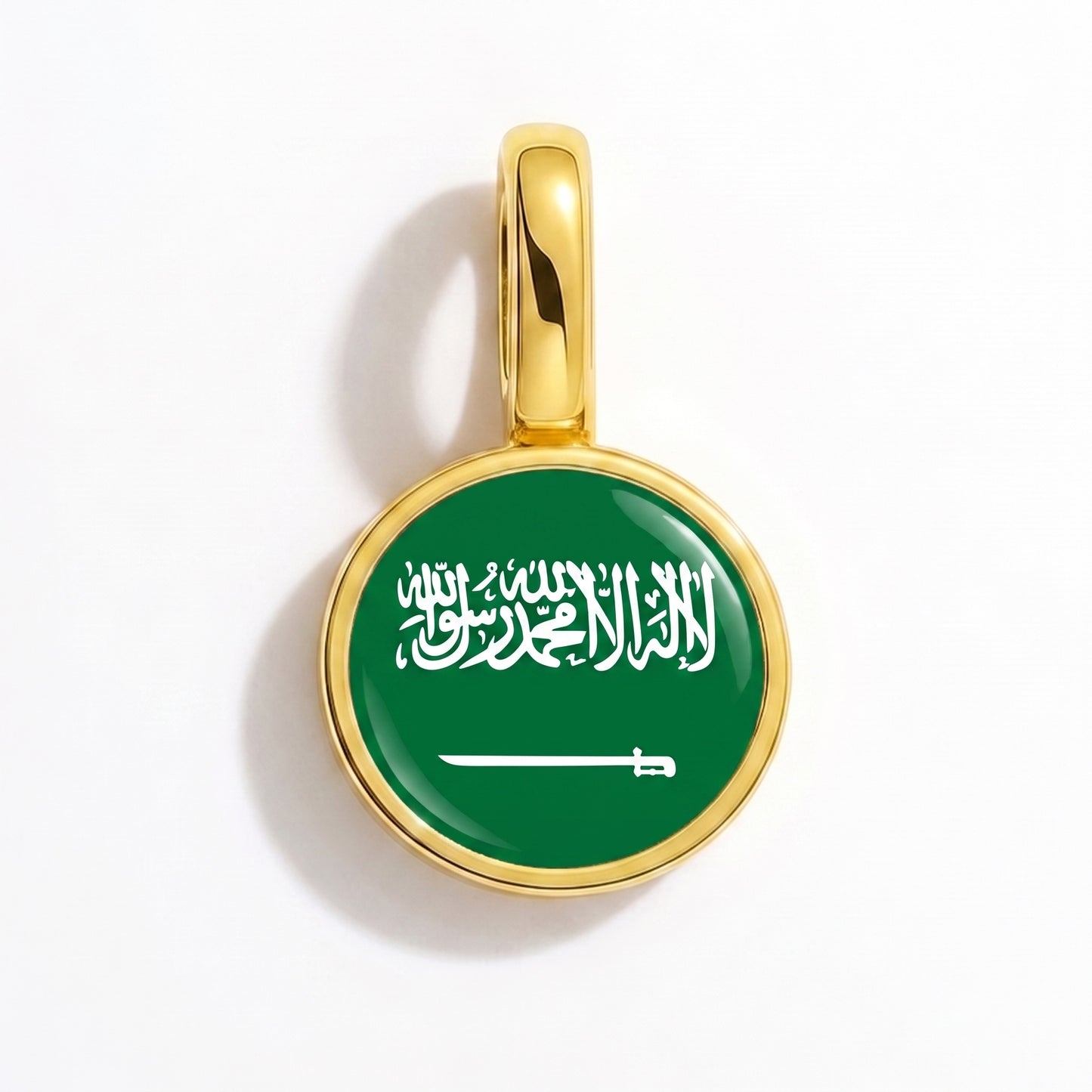 Charm drapeau Arabie saoudite – rond or
