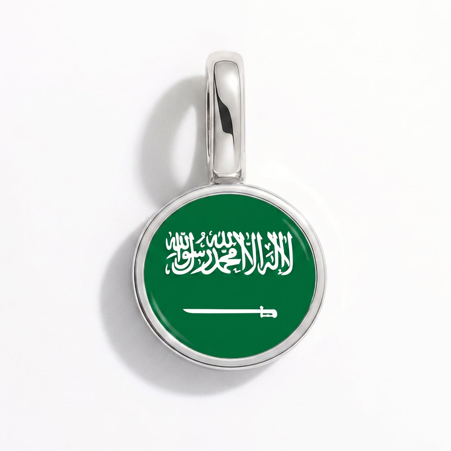 Charm drapeau Arabie saoudite – rectangulaire argent