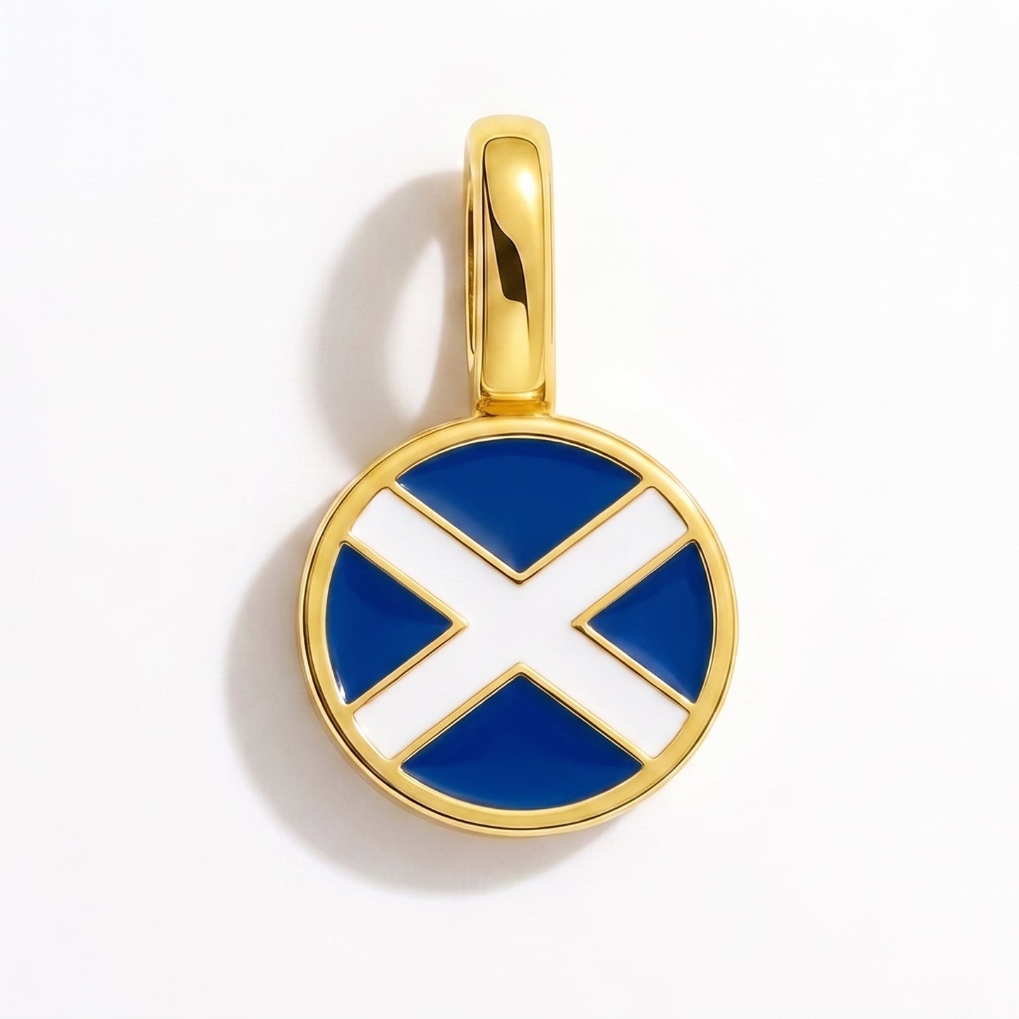 Charm drapeau Écosse – rond or