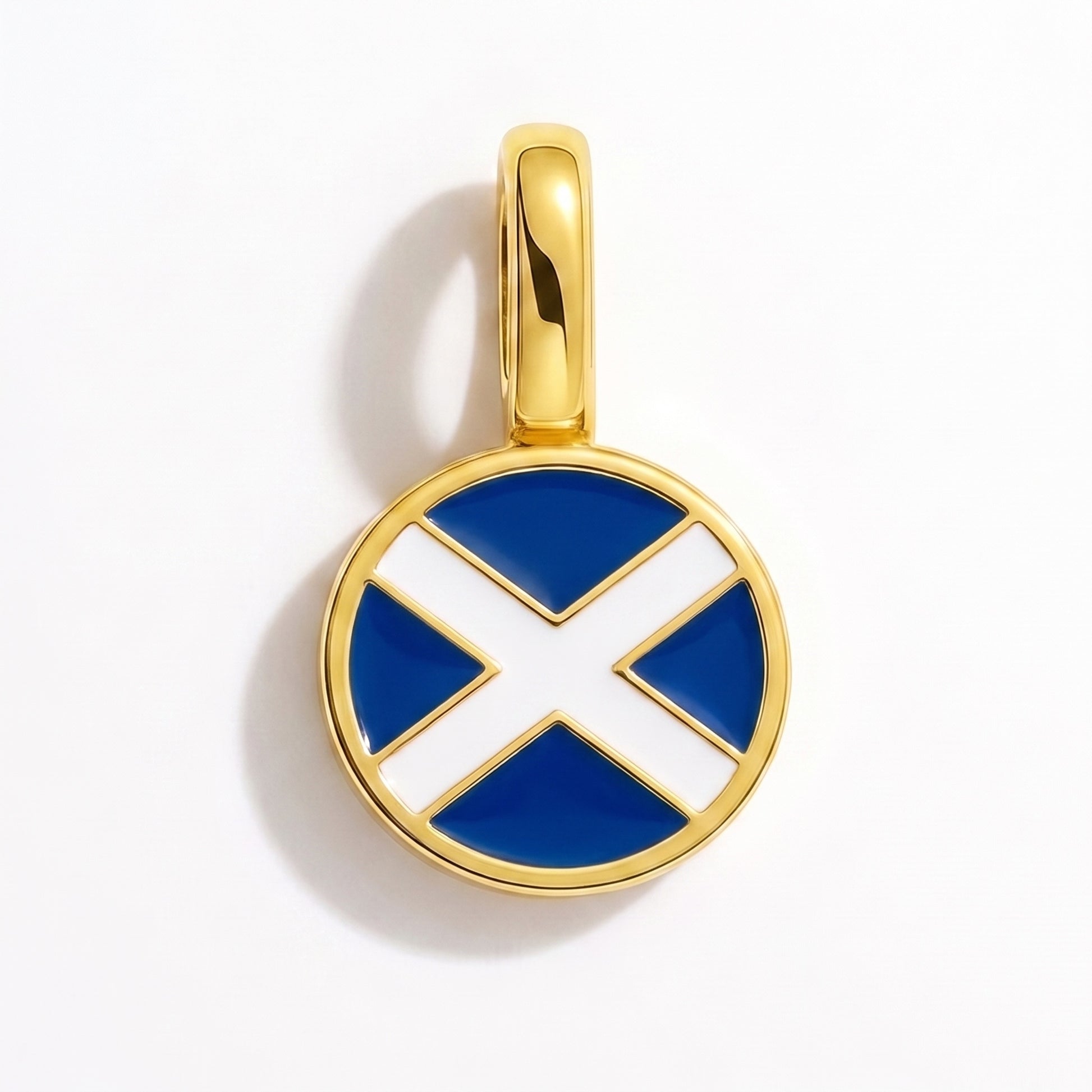 Charm drapeau Écosse – rond or