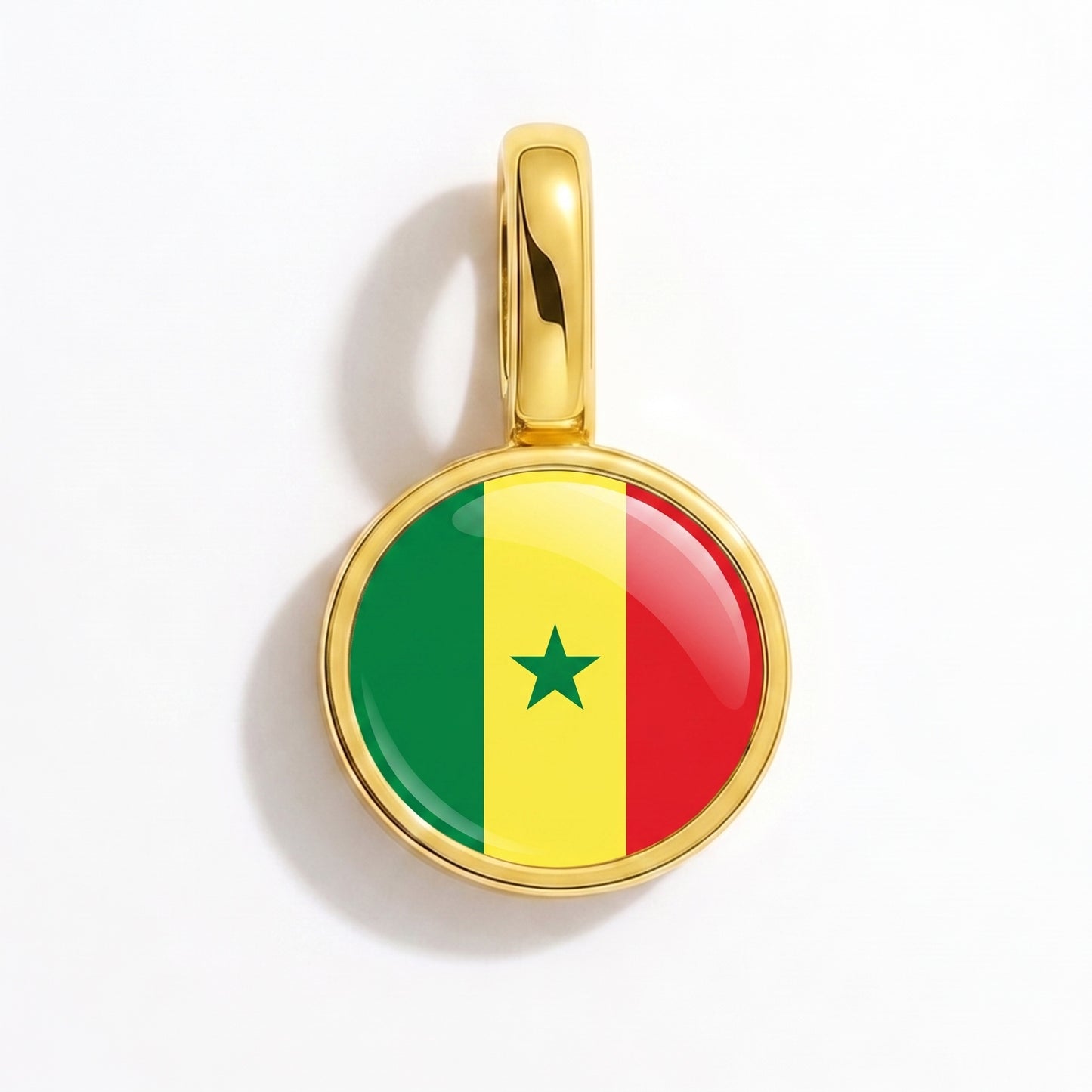 Charm drapeau Sénégal – rond or