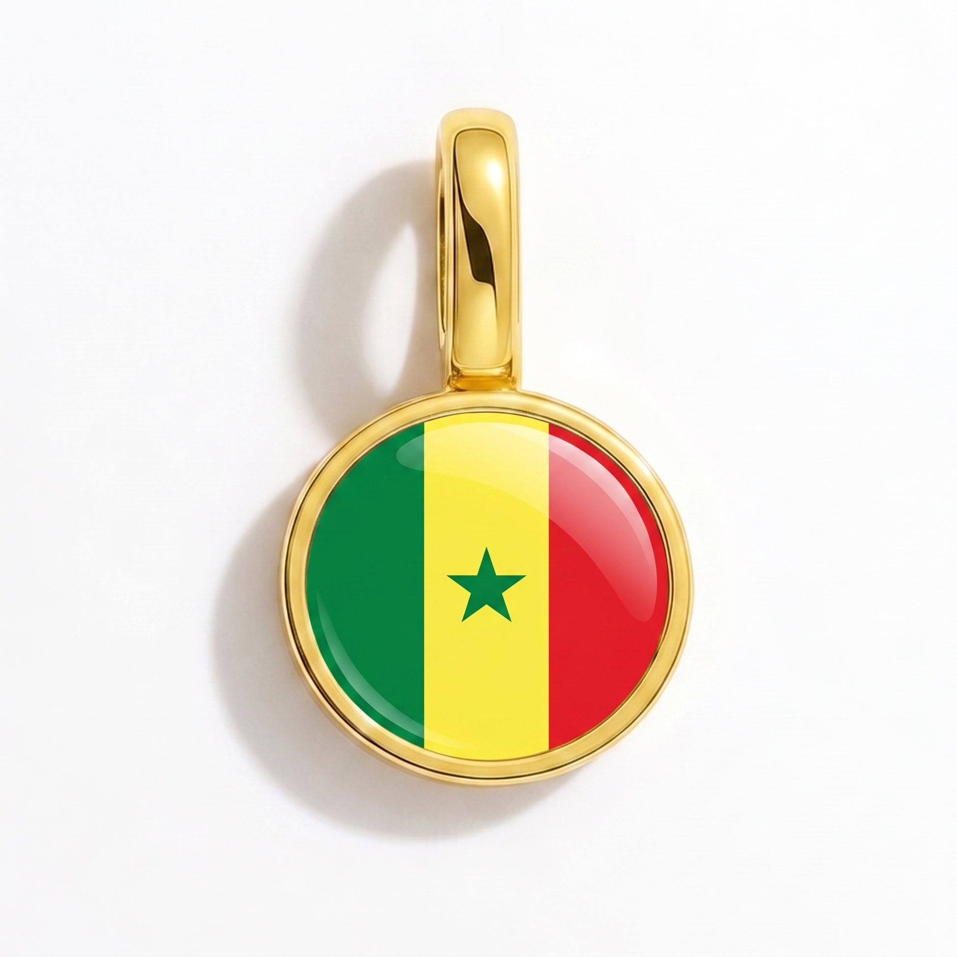 Charm drapeau Sénégal – rond or