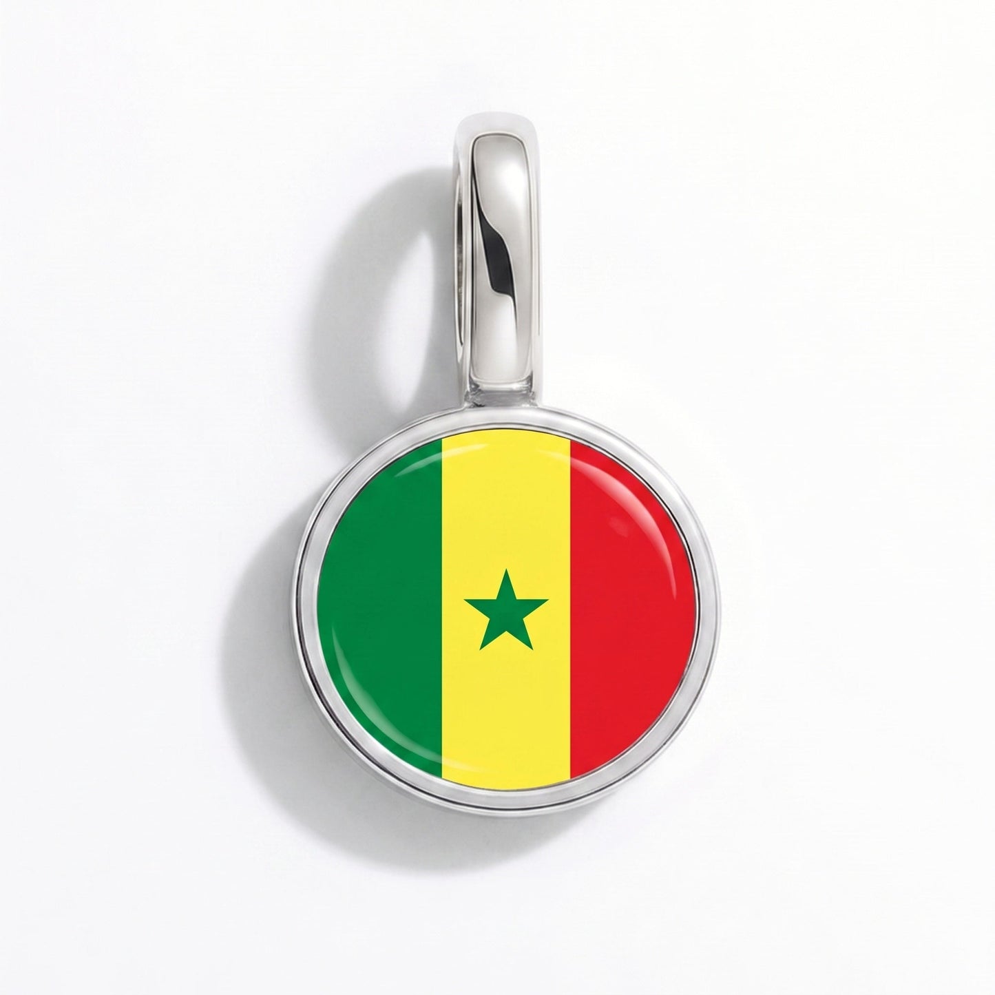 Charm drapeau Sénégal – rectangulaire argent