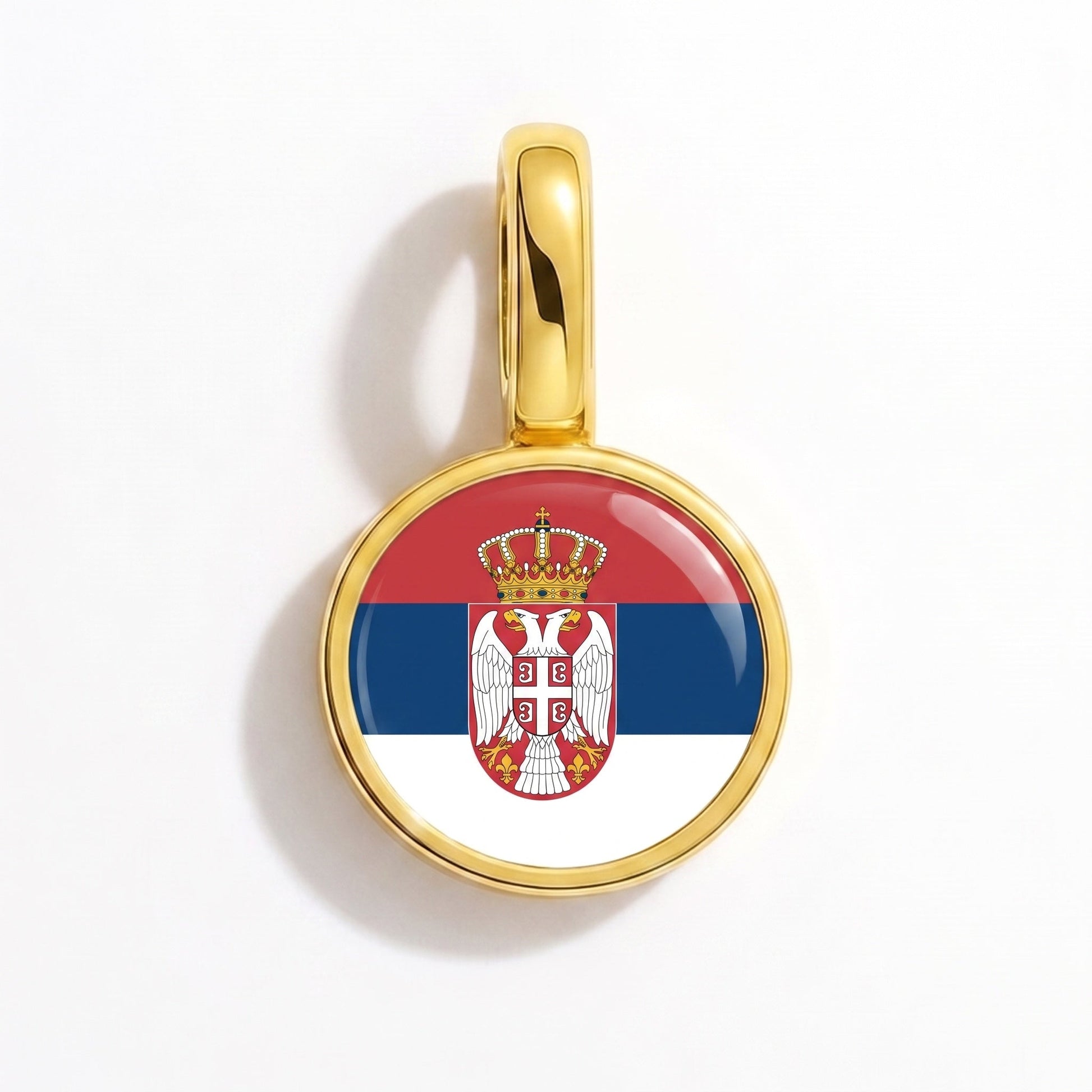 Charm drapeau Serbie – rectangulaire or