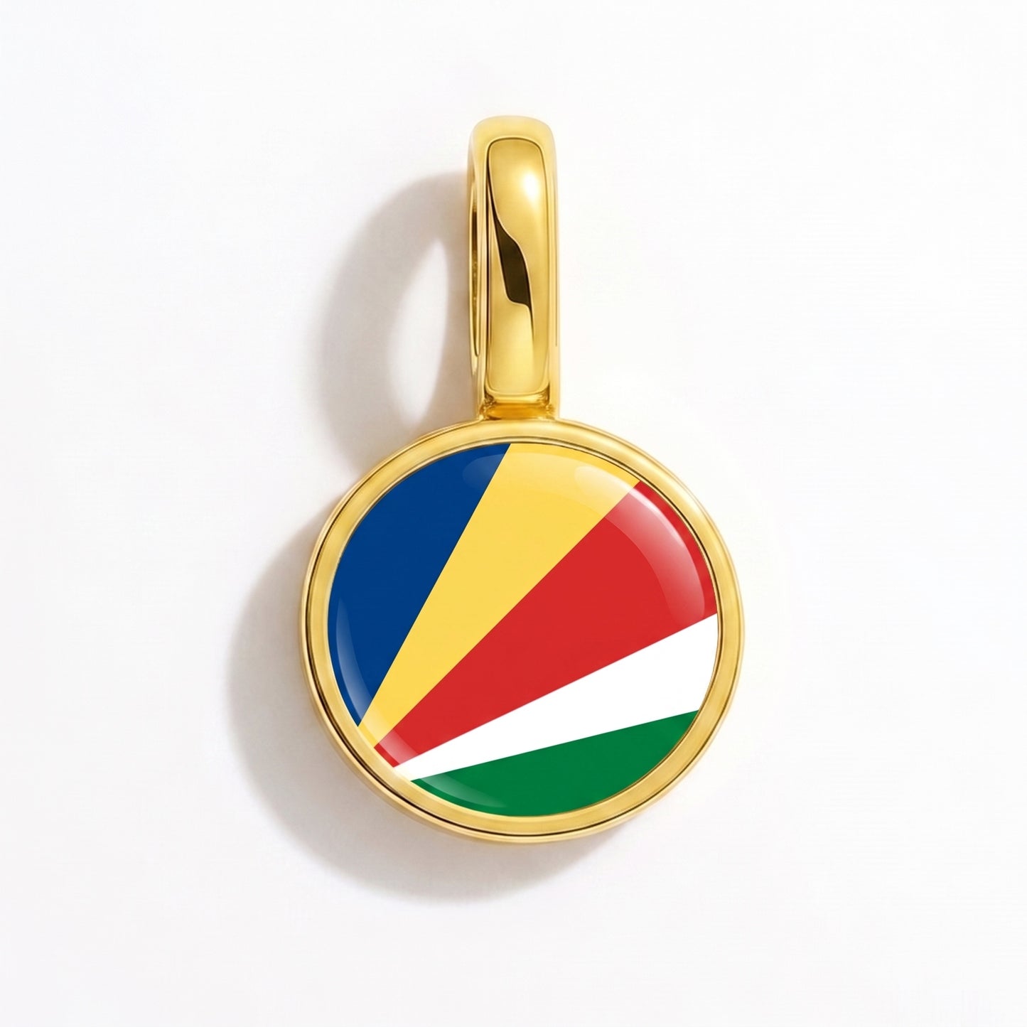 Charm drapeau Seychelles – rond or