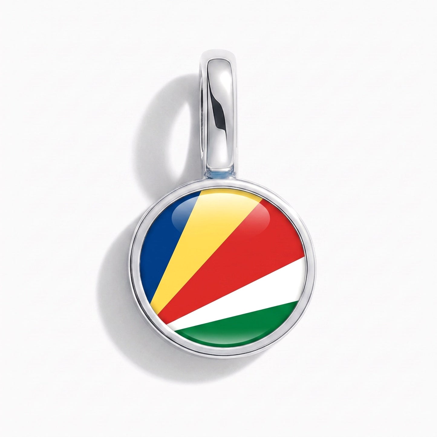 Charm drapeau Seychelles – rectangulaire argent