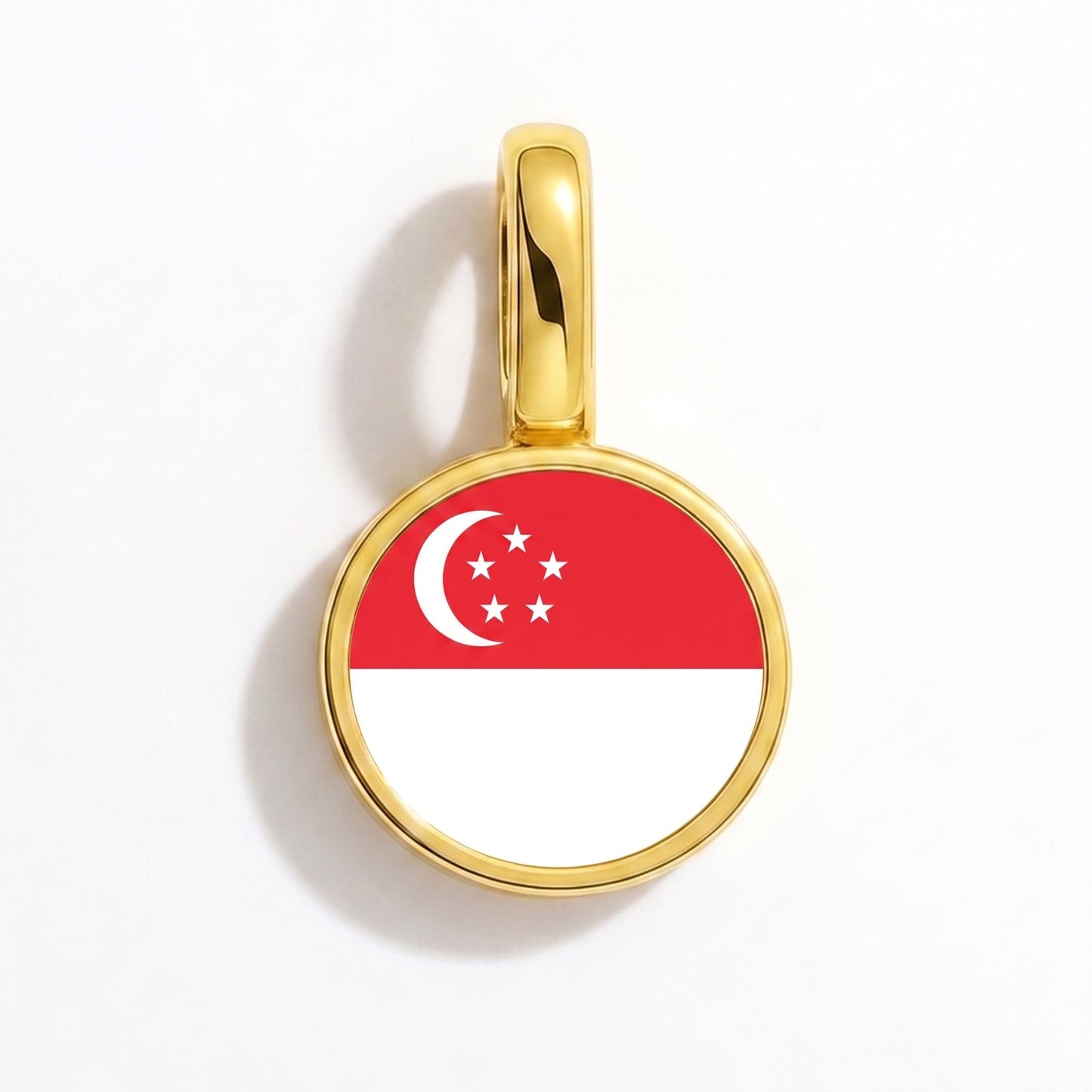 Charm drapeau Singapour – rectangulaire or