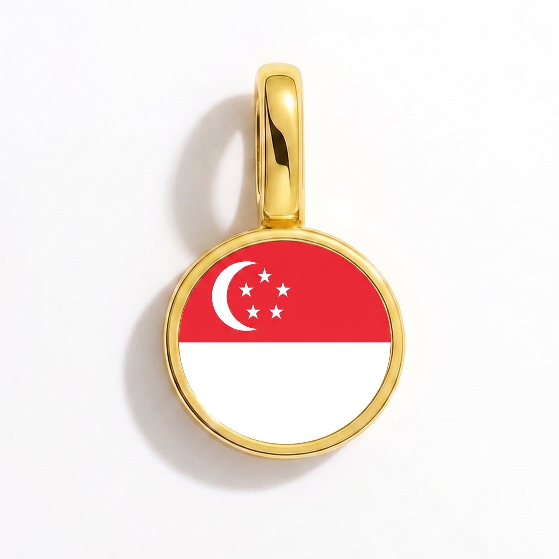 Charm drapeau Singapour – rectangulaire or