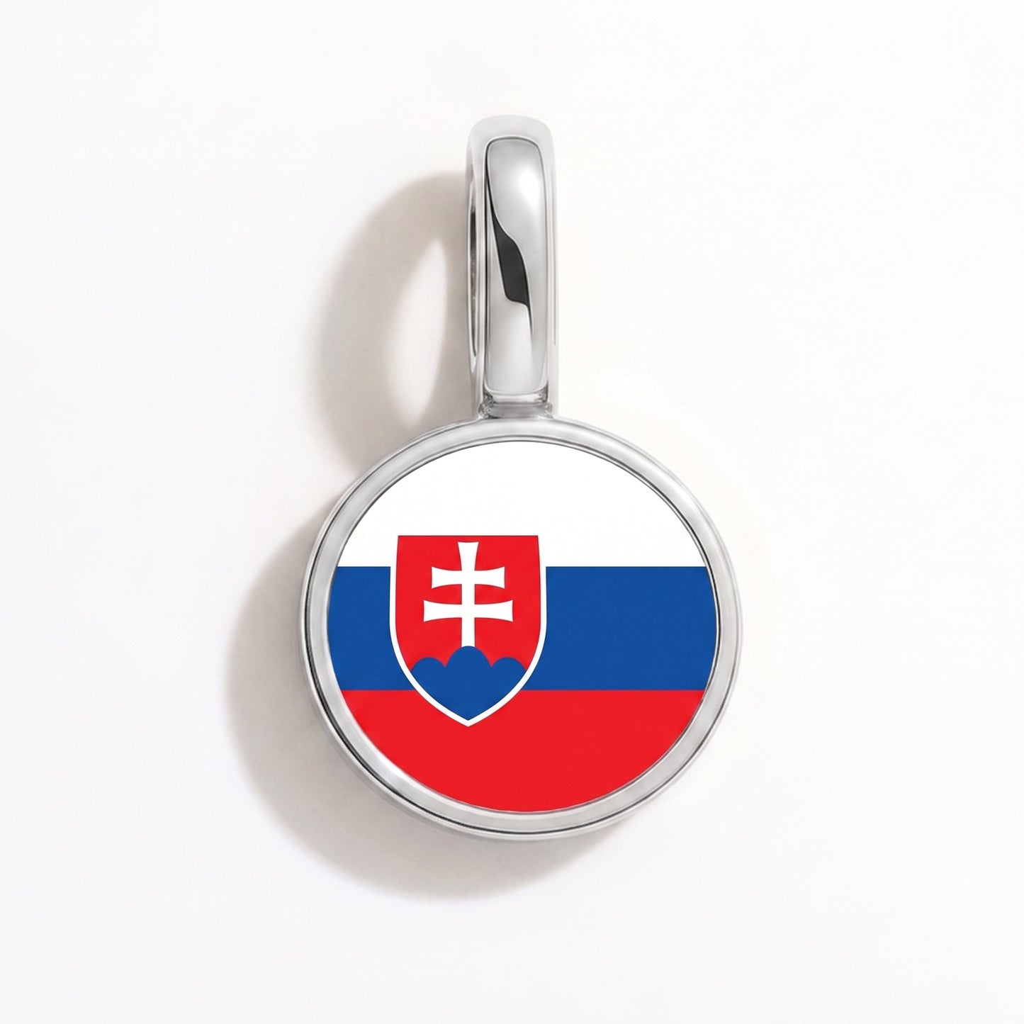 Charm drapeau Slovaquie – rond argent