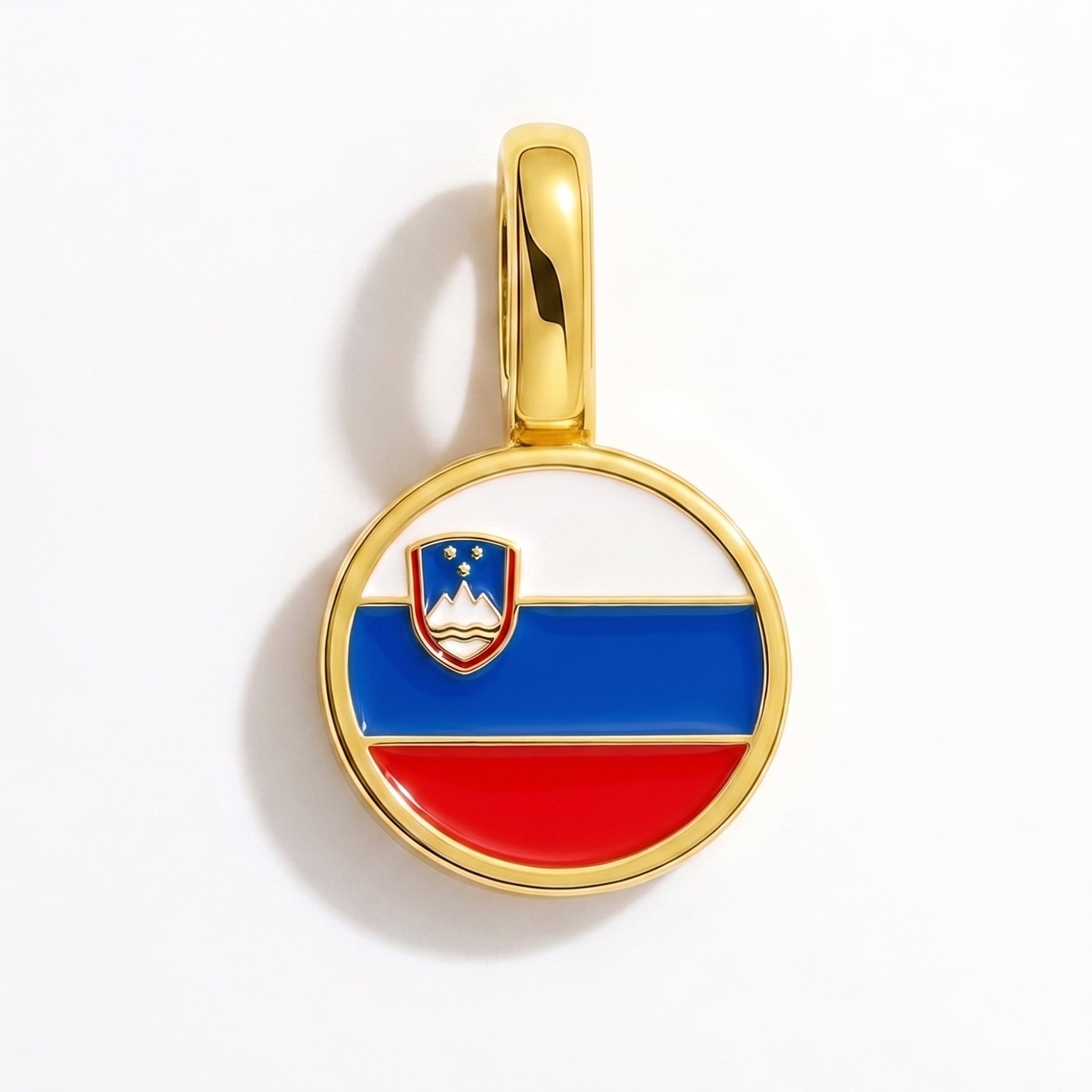 Charm drapeau Slovénie – rond or