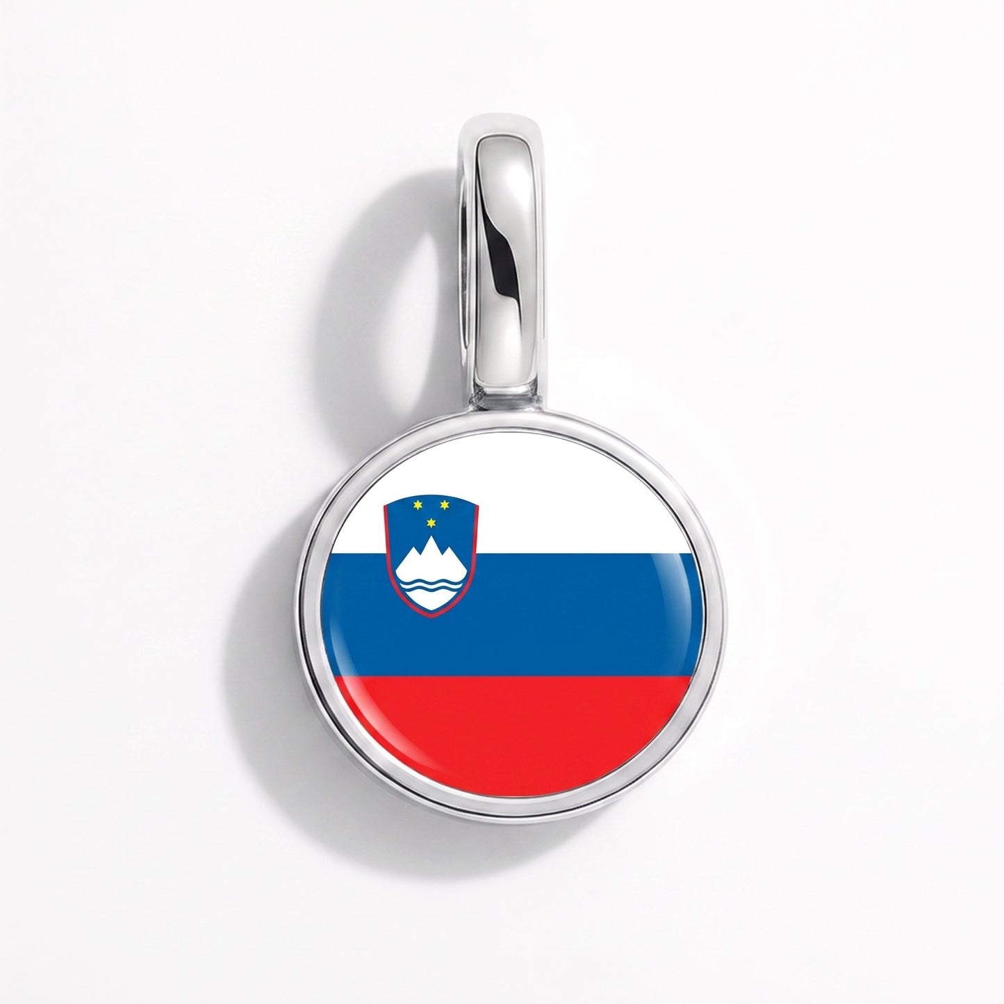 Charm drapeau Slovénie – rectangulaire argent