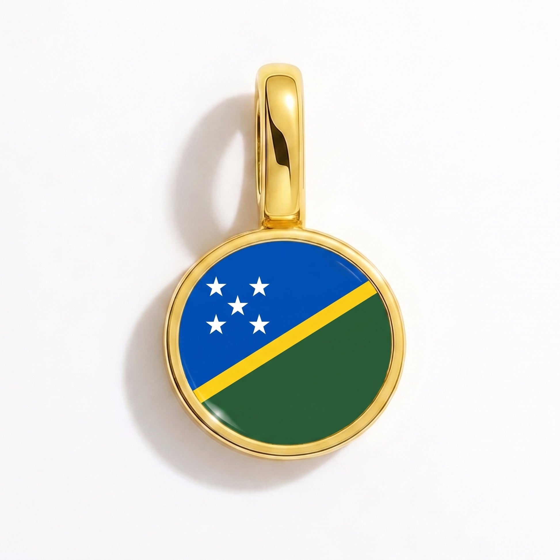 Charm drapeau Îles Salomon – rond or
