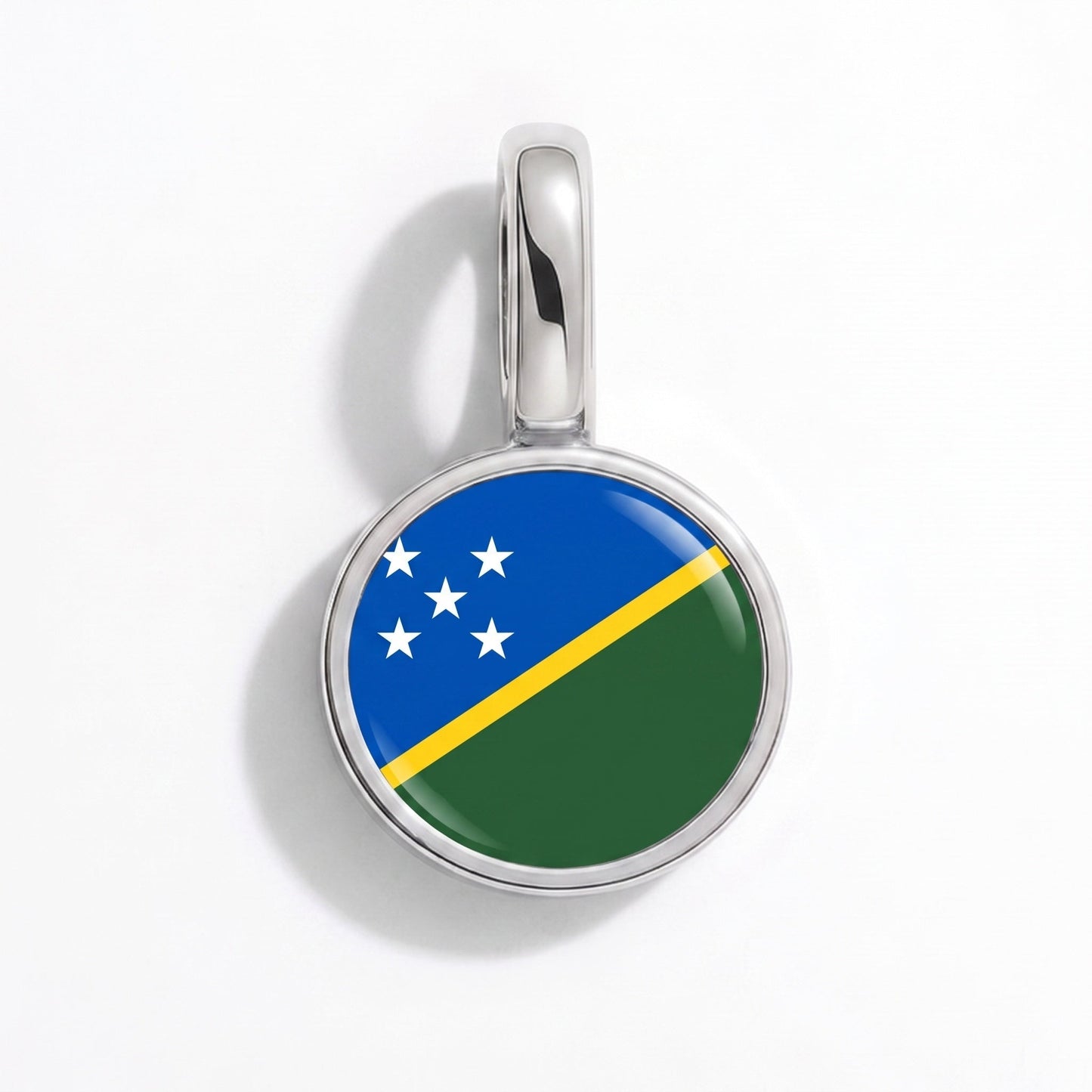 Charm drapeau Îles Salomon – rectangulaire argent