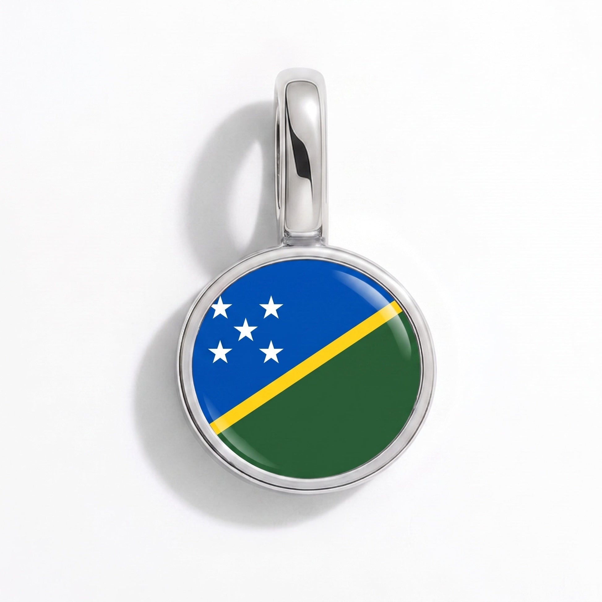 Charm drapeau Îles Salomon – rectangulaire argent