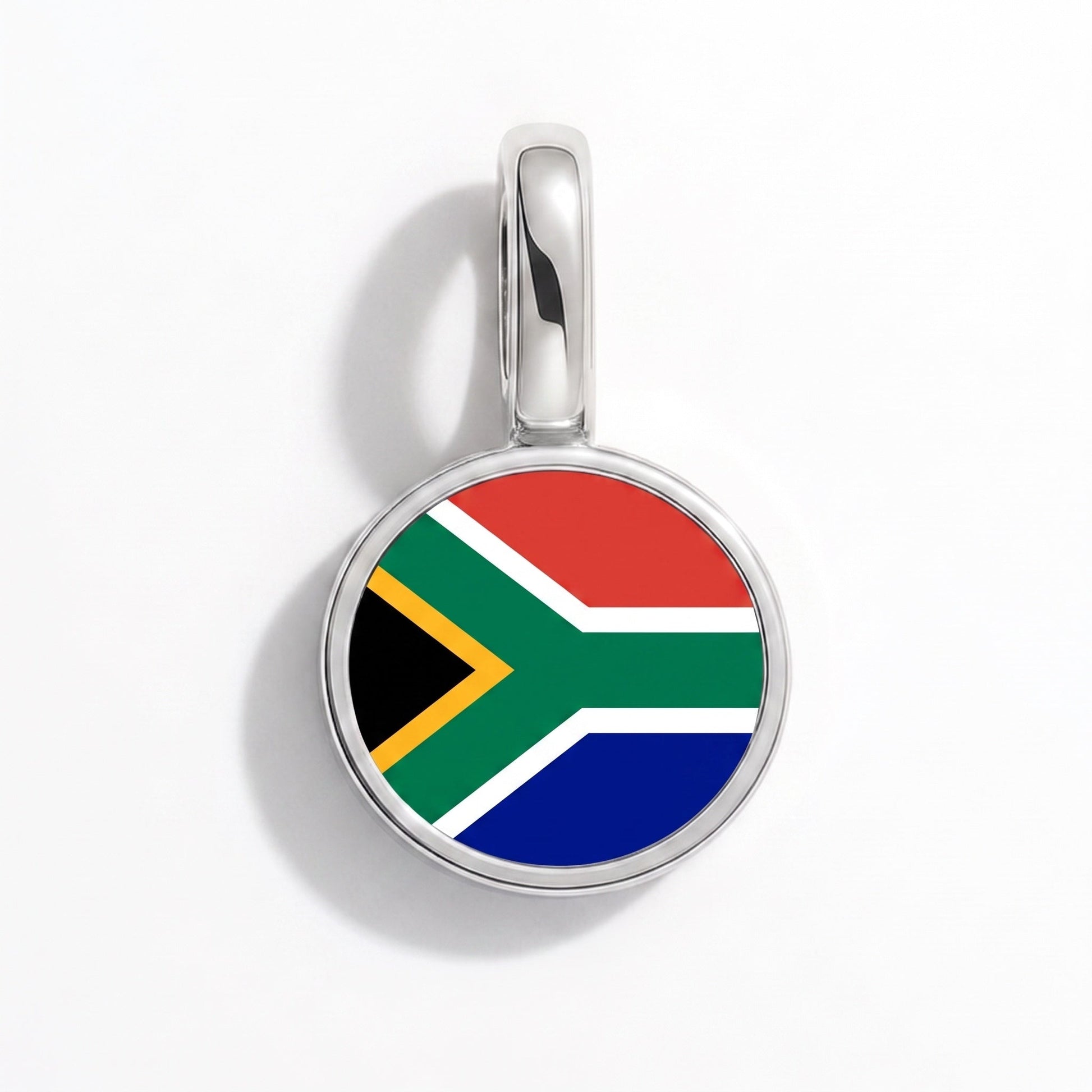 Charm drapeau Afrique du Sud – rectangulaire argent