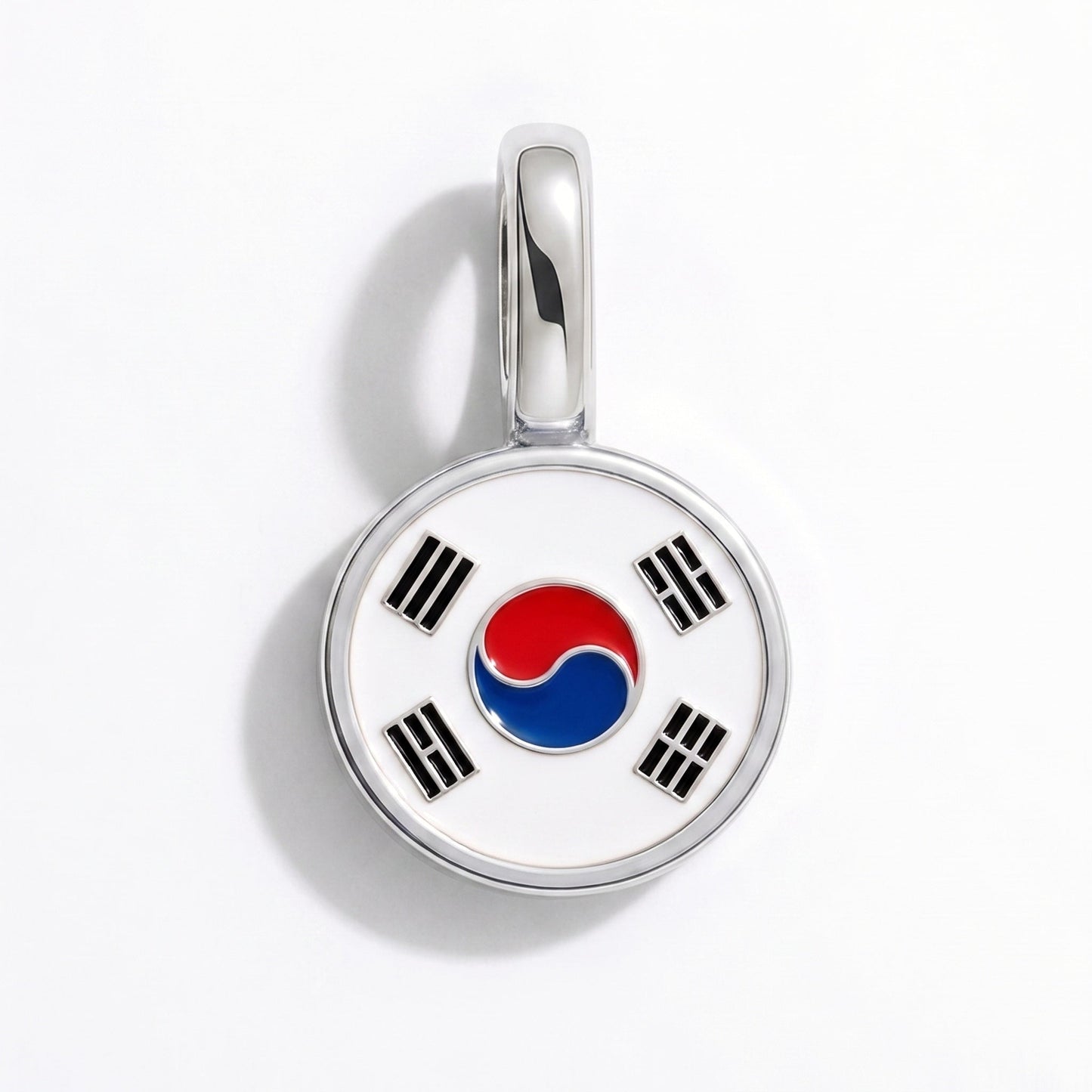 Charm drapeau Corée du Sud – rectangulaire argent