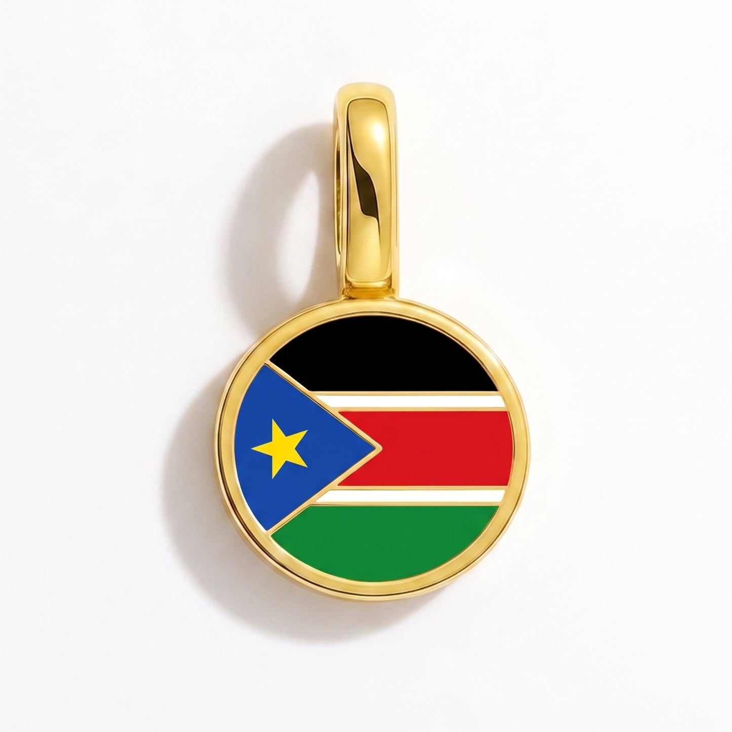 Charm drapeau Soudan du Sud – rond or