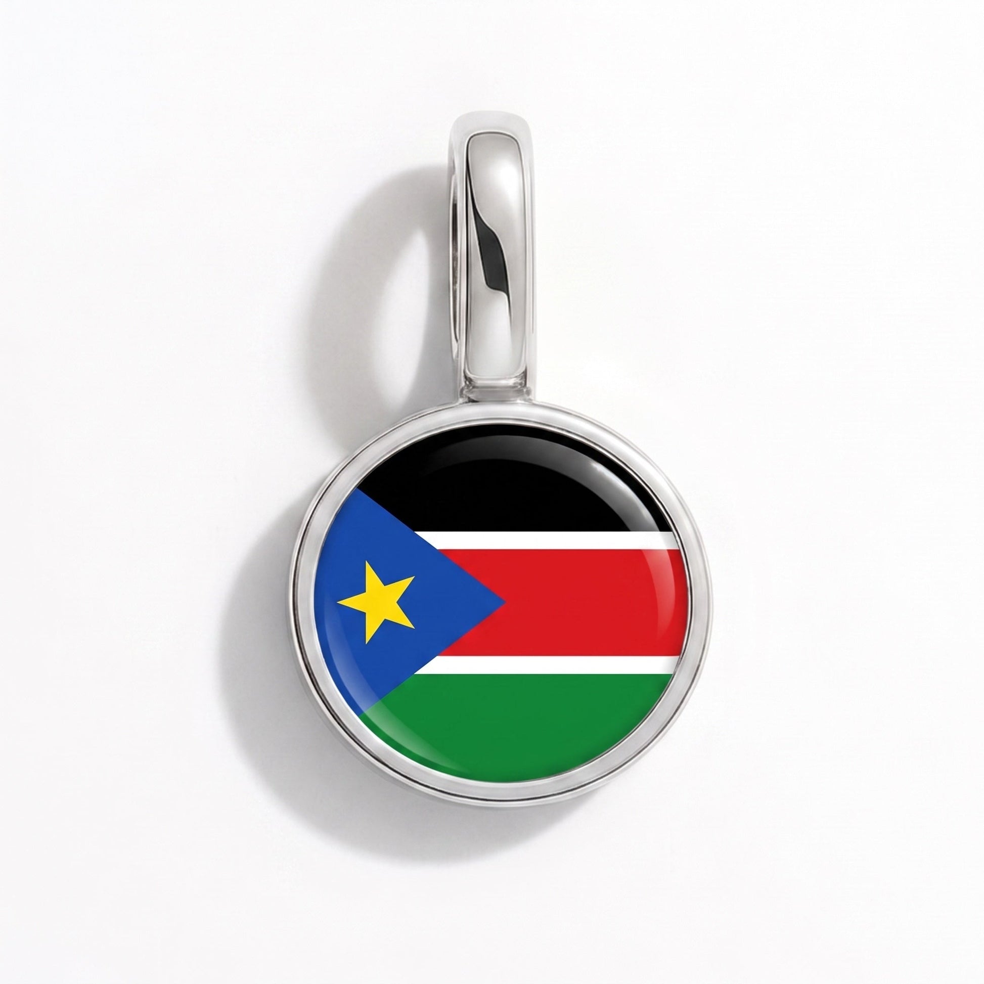Charm drapeau Soudan du Sud – rectangulaire argent